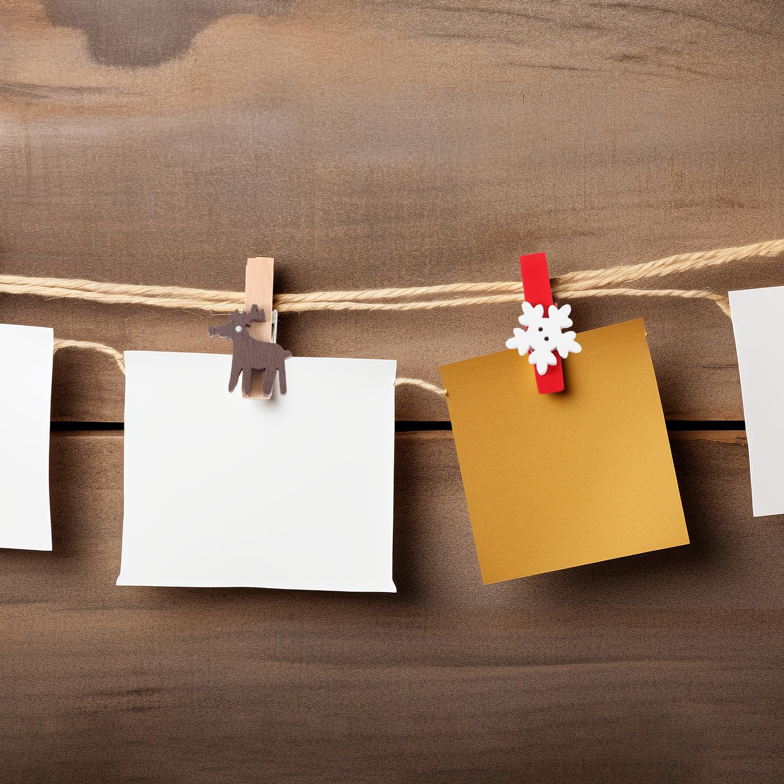 TOYANDONA 375 Stück Weihnachts Holzklammern Kleiner Wäscheklammern 4x25, | Foto und Kartenclip, Leicht, Einfach zu Nutzen, Kompakt Lagerbar, für Tür und Weihnachtsbaum