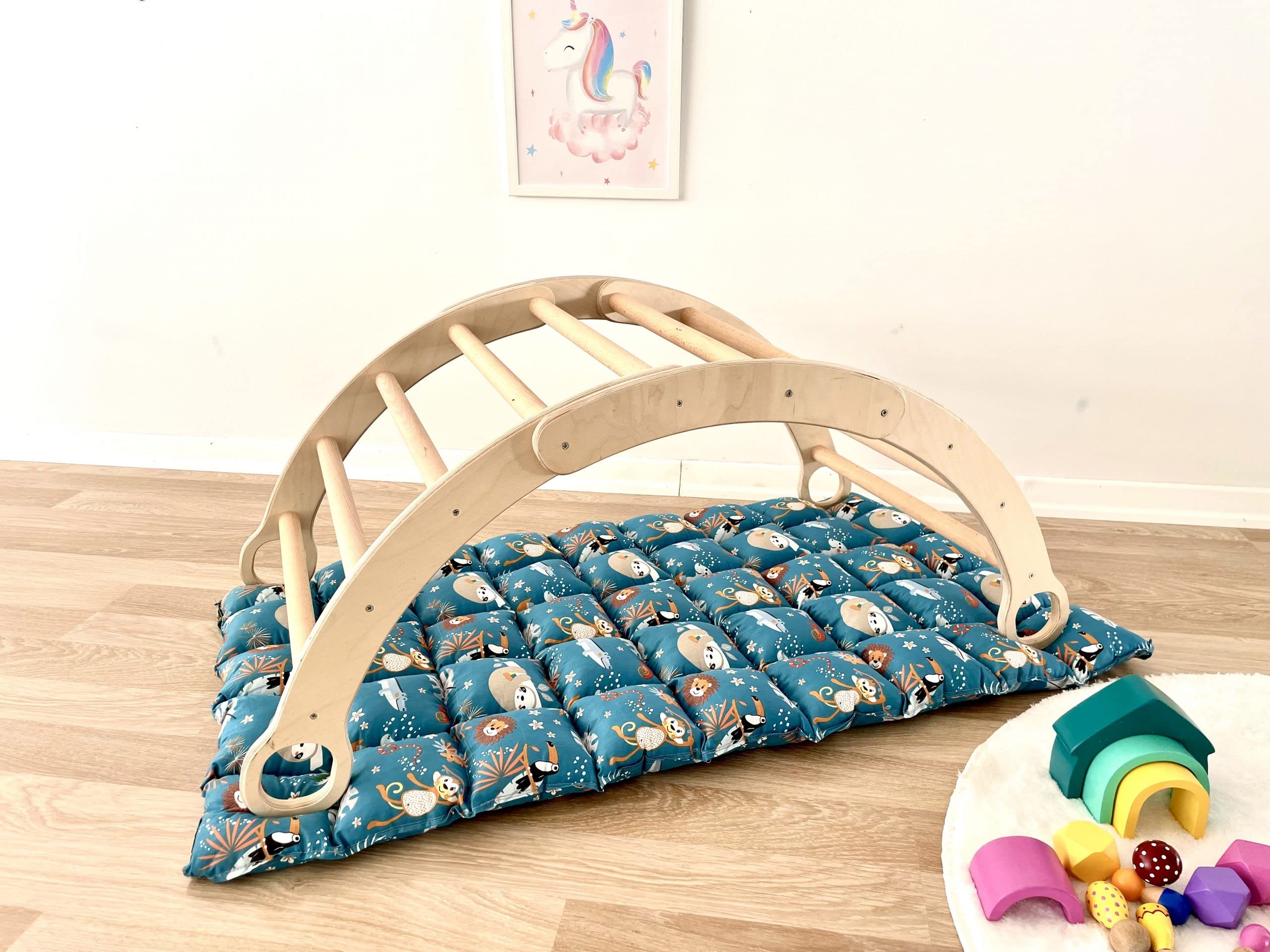 Montessori - Cojín de arco de escalada Waldorf Rocker para niños