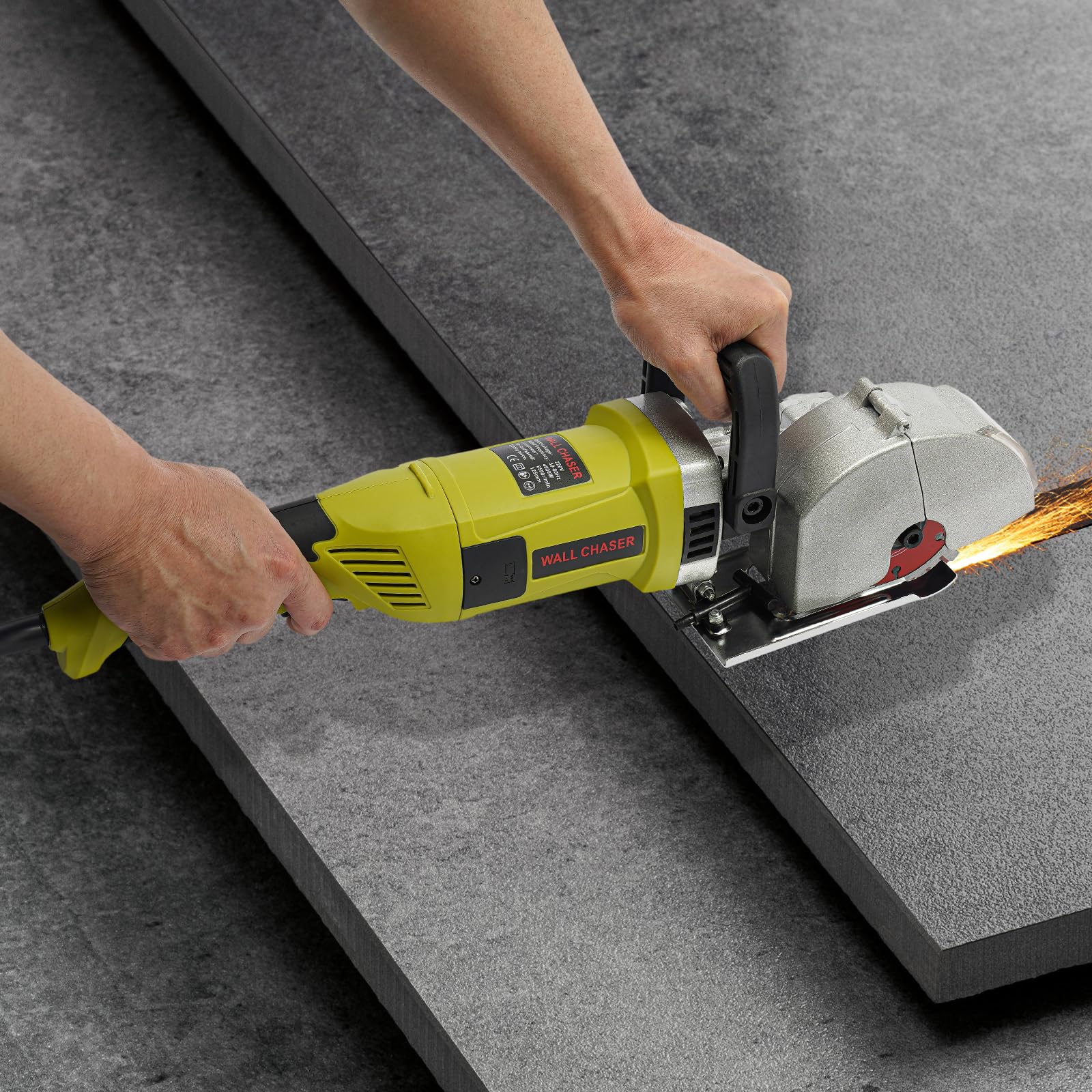 Fresa ranuradora de pared, 4000 W, con 5 hojas de sierra, 6500 r/min, hasta 33 mm de ancho, para hormigón, madera y más