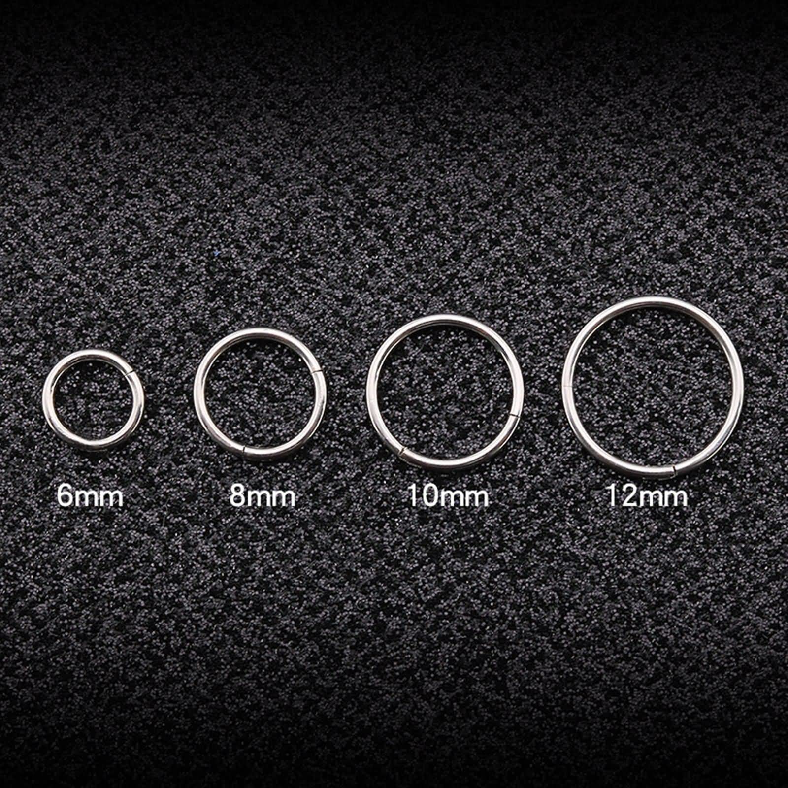 Pendiente de Aro Hombre,Pendientes Largos Acero Inoxidable 1 Par/5Pares Redondo Simple 6MM Pendientes Baratos Plata