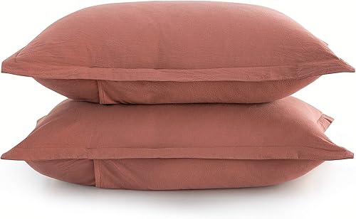 Miniatura 10 de Get Bed Ready Juego de funda de edredón casual de algodón lavado a la piedra, color sólido, estilo moderno, ropa de cama natural arrugada (Super