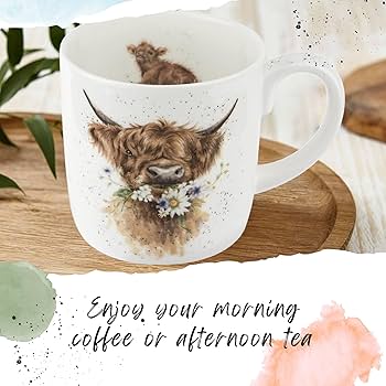 Amazon.com | Royal Worcester Wrendale Designs 14 oz Mug, Daisy Coo