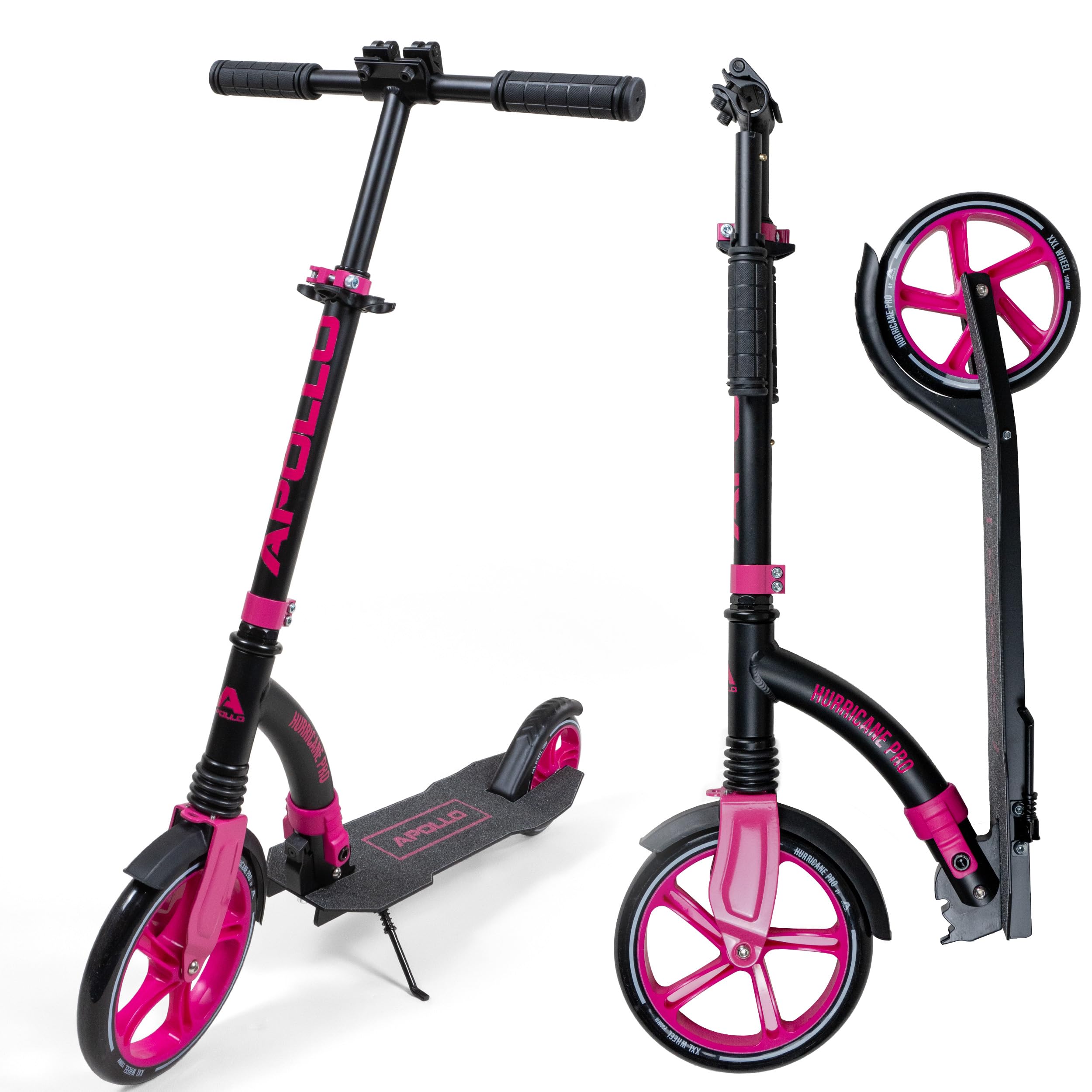 Apollo 230mm Giant XXL Wheel City-Scooter - Hurricane, Roller mit Federung für Erwachsene, klappbar und höhenverstellbar, Tretroller, Cityroller für Kinder ab 7 Jahre