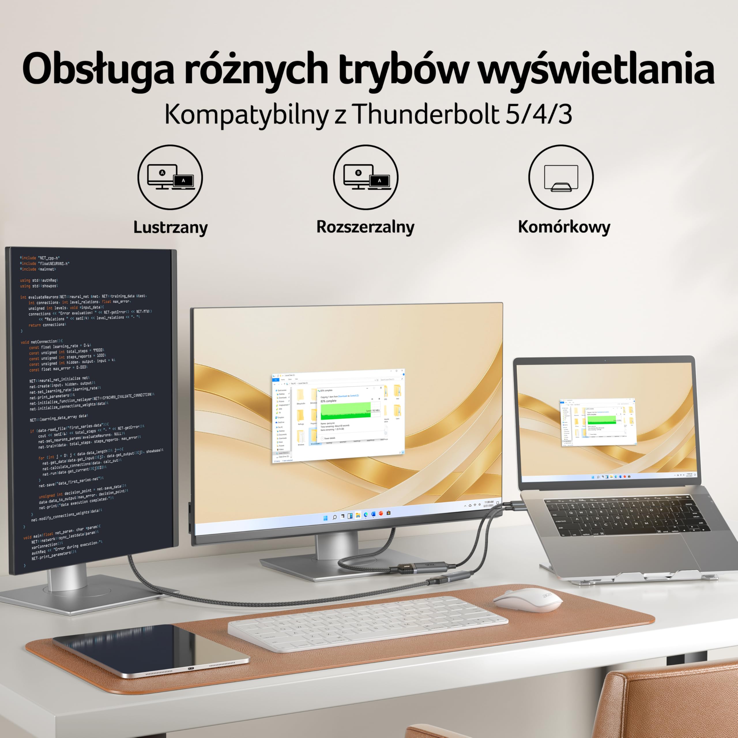 Acer Adapter USB C do HDMI 4K@60Hz, Adapter Typu C HDMI HDR, Thunderbolt 5/4/3 Kompatybilny z Monitorem, MacBookiem Pro Air, iMacem, Serią iPhone 17, iPadem Pro Air, Galaxy S26, laptopem, XPS itp.
