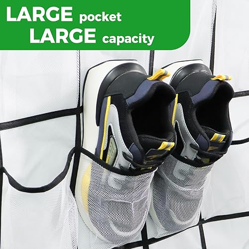 Miniatura 3 de Organizador de zapatos con 35 bolsillos sobre la puerta, zapatero para entrada de puerta delantera, zapatero colgante, adecuado para balcones,