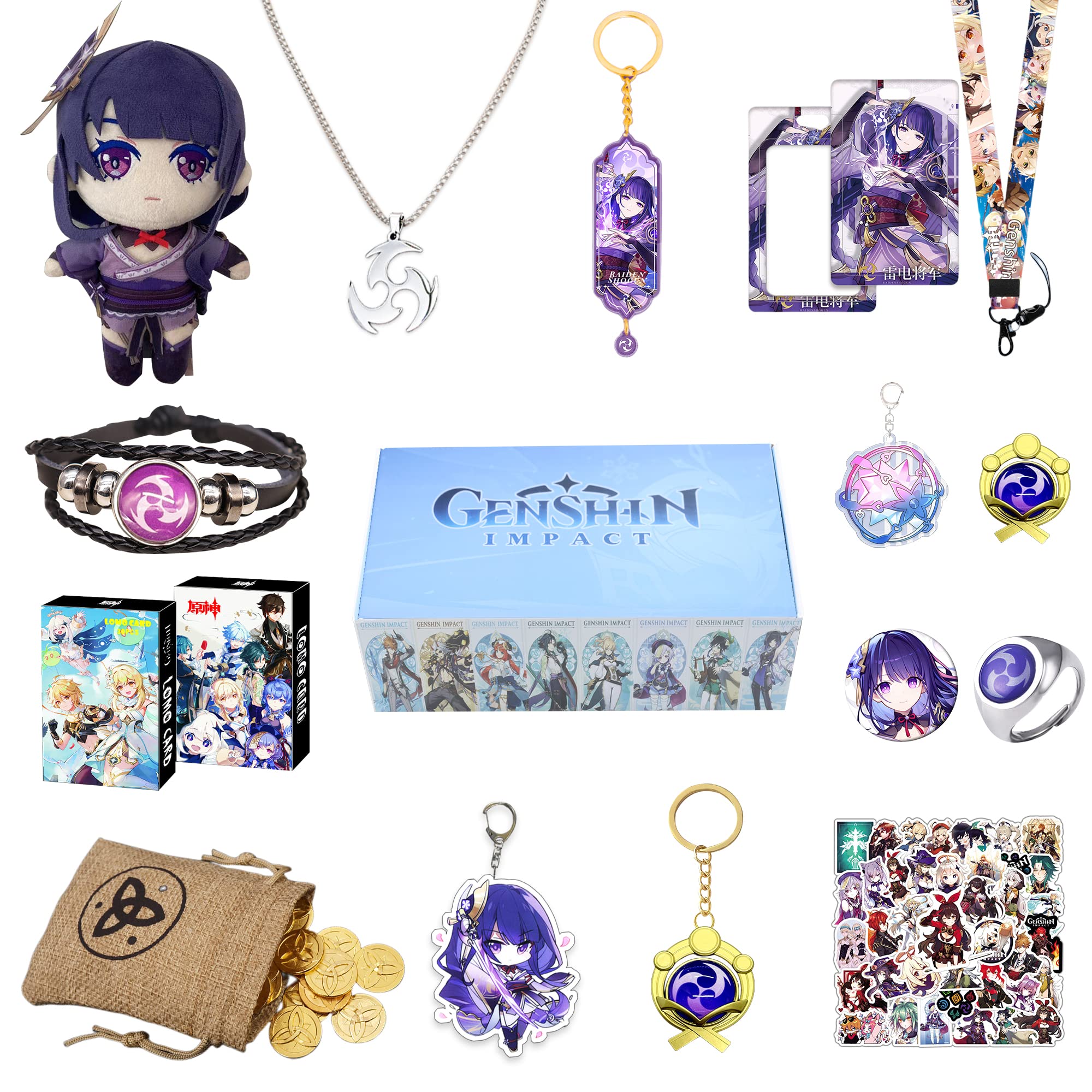 Grezea Genshin Impact Merch Box,2nd All in one Gift Box for Anime Fans Kids Gamer (Raiden Shogun)