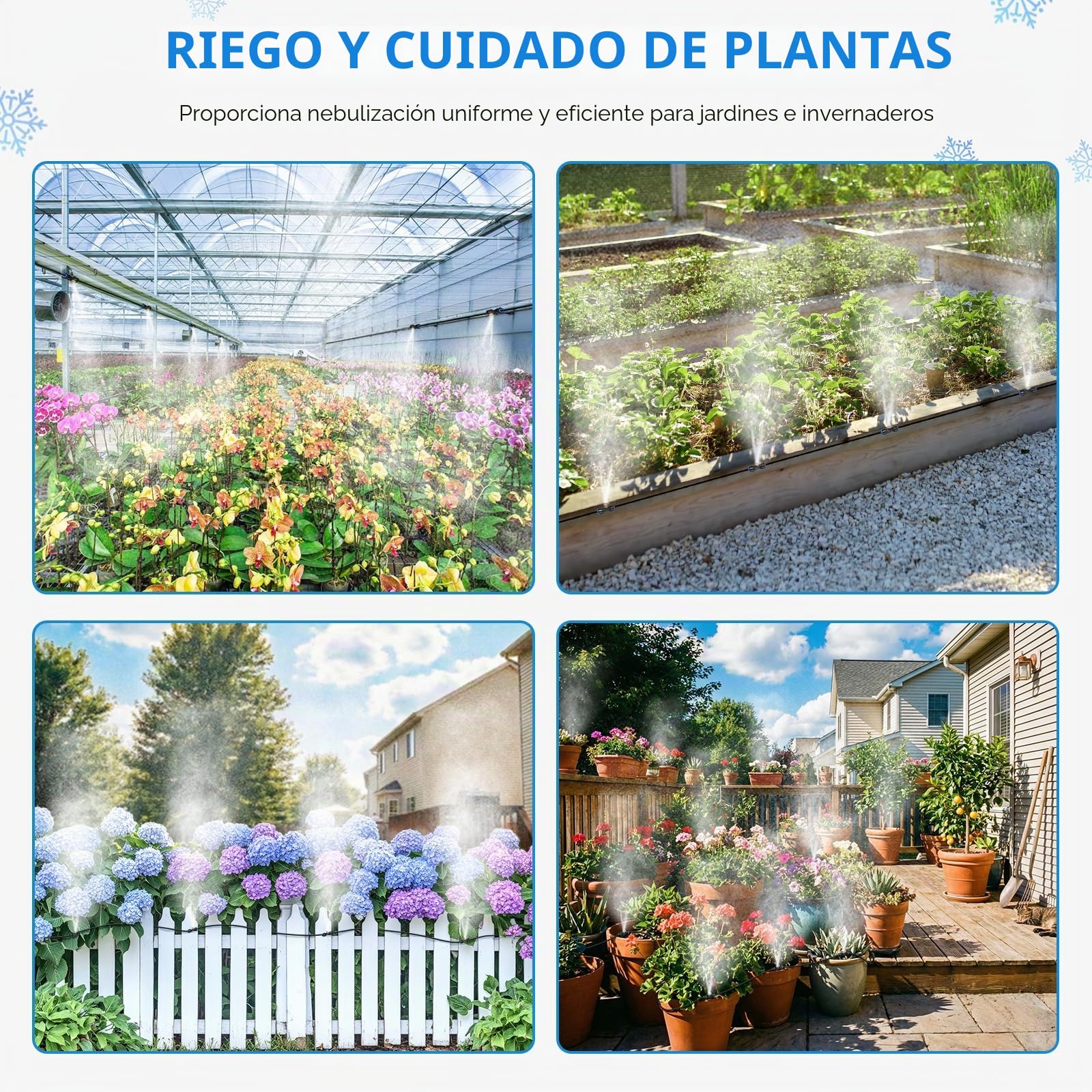 HIRALIY Sistema de Nebulización para Exteriores, 8m Kit Nebulizador de Agua con 7 Boquillas y Adaptador de Latón Macizo 3/4", para Terraza Jardín Mascotas