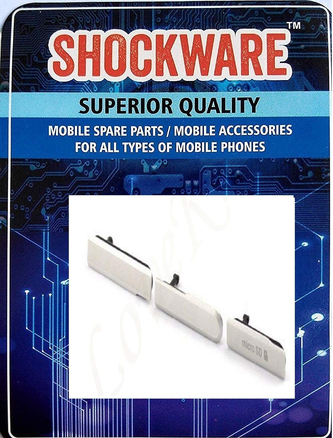 Shockware® Sim Card and USB Port Dust Plug Flap Cover for Sony Xperia Z1 Compact : White