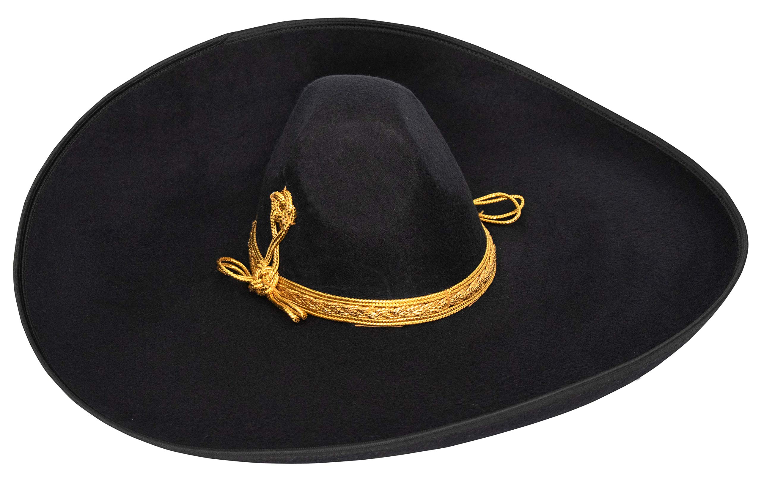 FESTMEXAuthentic Adult Mexican Sombrero Mariachi Charro Hat, Mexican Hat for Costume Parties, 5 de Mayo, 16 de Septiembre