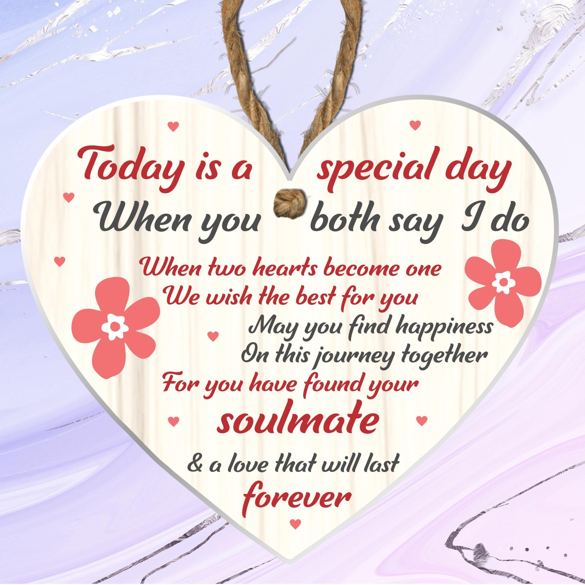 Mr and Mrs Wedding Gift Acrylic Heart Plaque, Bride and Groom Keepsake Soulmate Gift: A Keepsake to Celebrate Love - Image 3