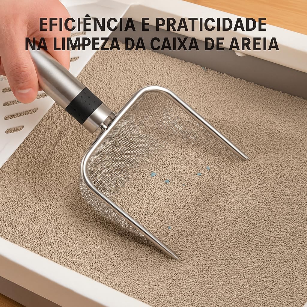 Pá Coletora Para Caixa de Areia de Gato 3 tamanhos, Pazinha Higiênica Para Areia de Gato, Limpeza de Terrários, Gaiolas e Outros Ambientes Pets, Peneira de Aço Inox Premium (2,8mm) Pá Coletora Para Caixa de Areia de Gato 3 tamanhos, Pazinha Higiênica Para Areia de Gato, Limpeza de Terrários, Gaiolas e Outros Ambientes Pets, Peneira de Aço Inox Premium (2,8mm)