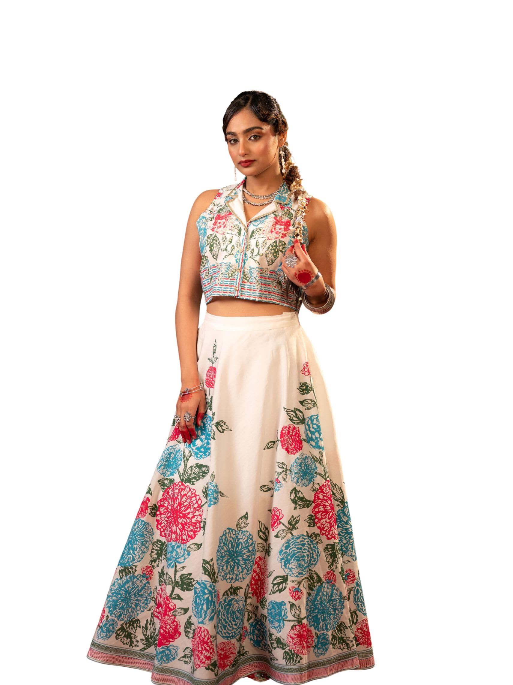 Contemporary Printed Top Skirt Set-image-17