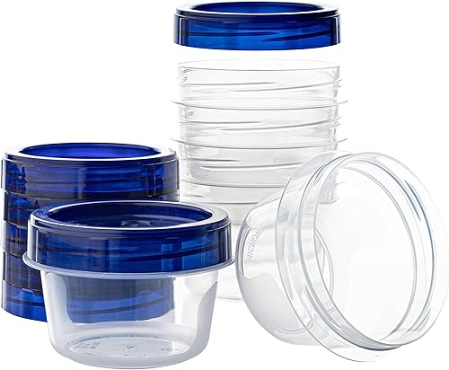Miniatura 9 de Twist Top Deli Contenedores Parte inferior transparente con tapa superior azul reutilizable, apilable, contenedor de almacenamiento de alimentos.