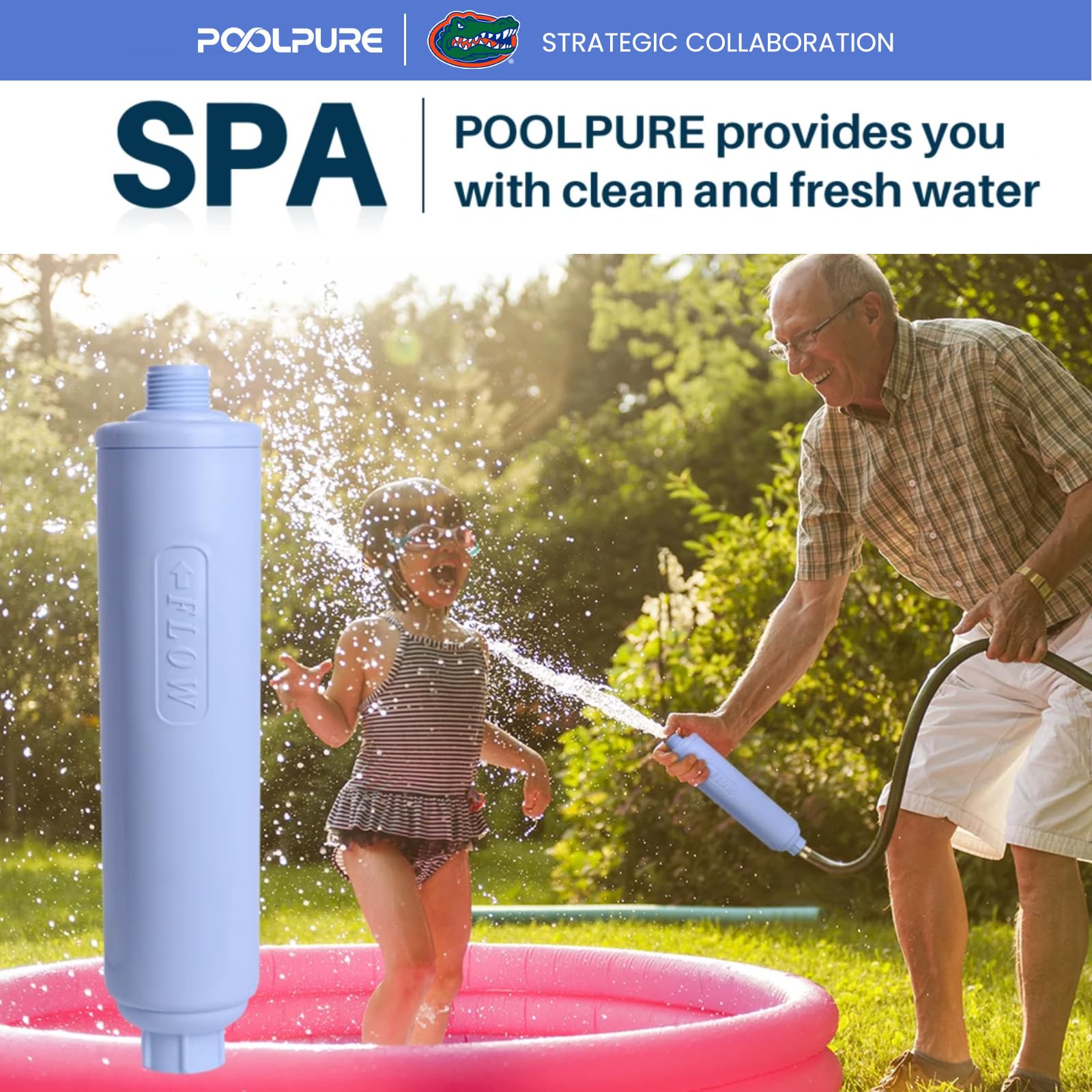 POOLPURE Prefiltro de extremo de manguera de jardín para piscina, jacuzzi, spa, reducción considerable de cloro, metales pesados y olor, se adapta a cualquier rosca estándar de manguera, pack de 1