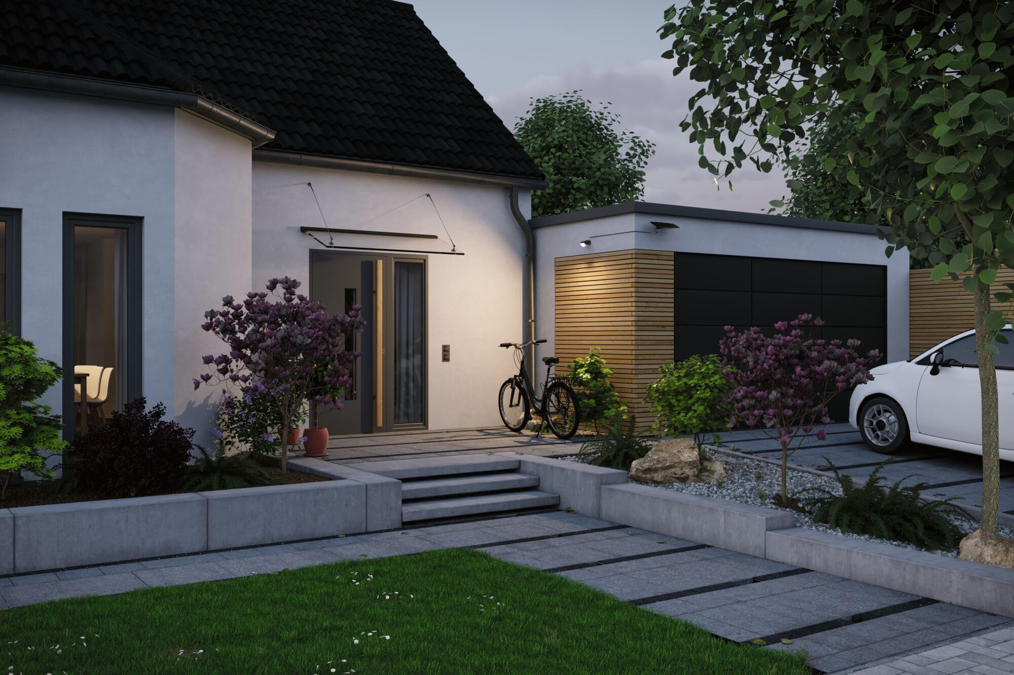 Paulmann 95705 - Flotas a energia solare, con sensore di movimento crepuscolare (HF) IP65, 3000 K, 700 lm, colore: antracite