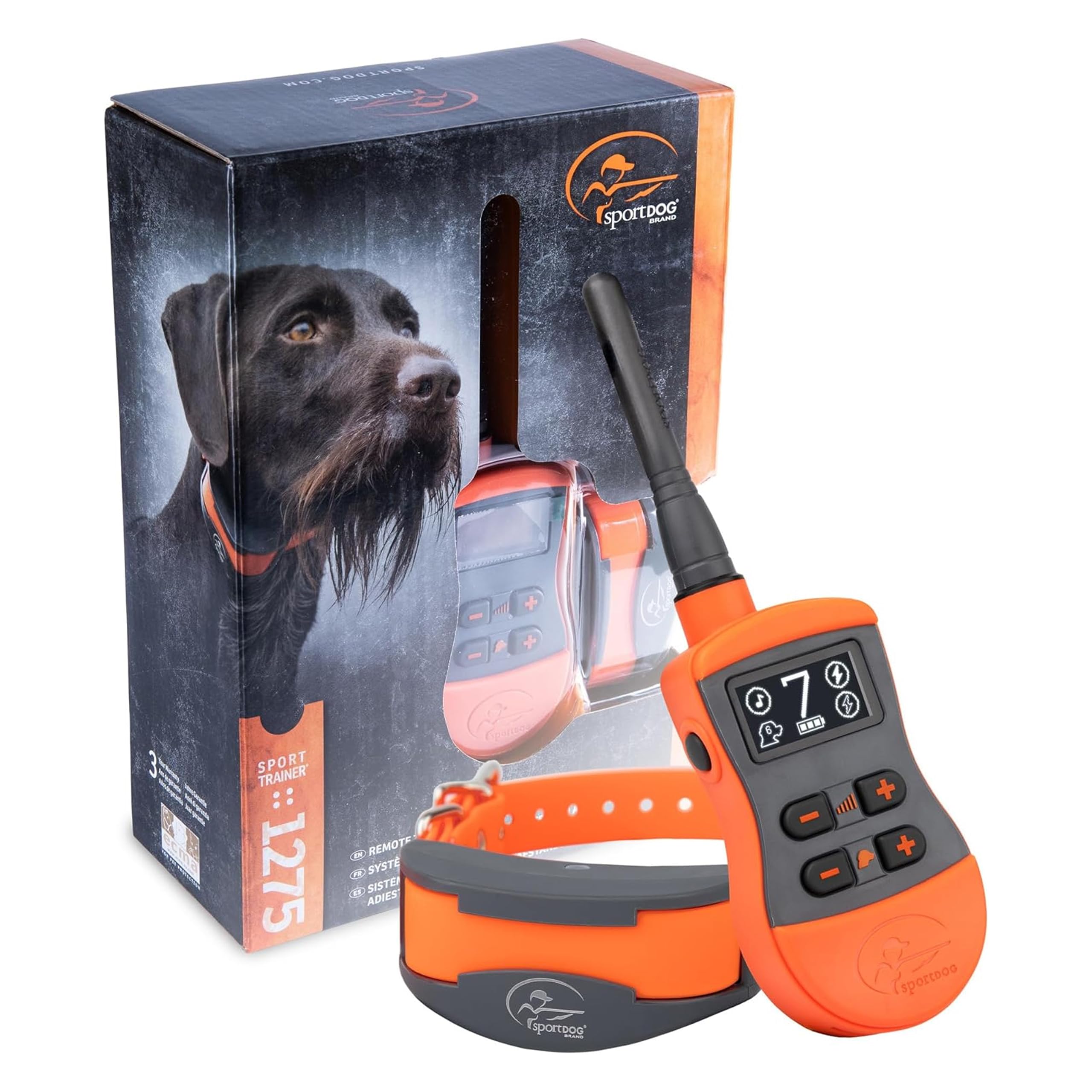 SportDOG SportTrainer 1275 Remote Trainer - Reliable Off-Leash Control - Quick-Charge Collar - Waterproof Dog Training Collar - OLED Display - 3/4-Mile Range - Orange