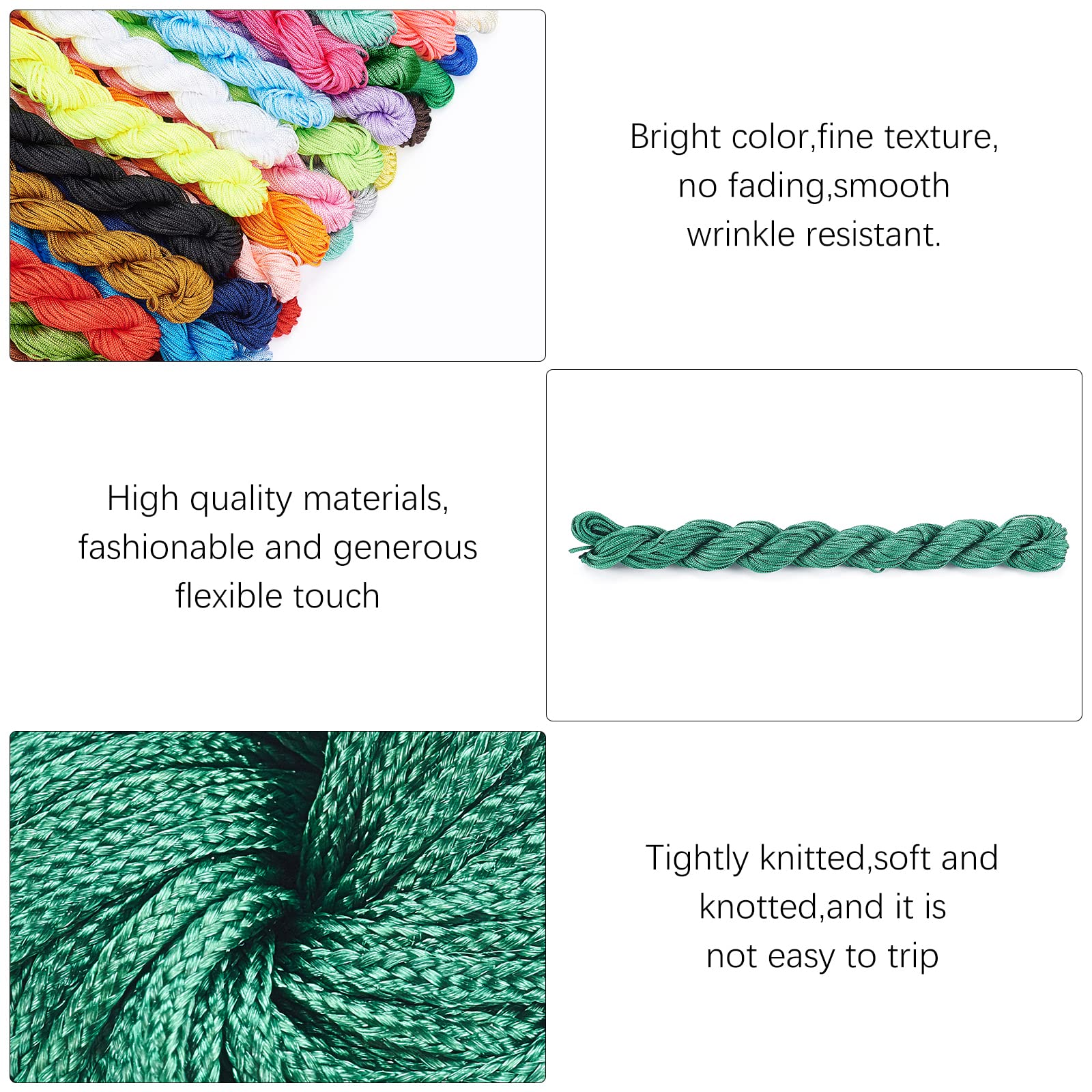 Filo Di Nylon Macramè PandaHall - 31 Colori, 1mm, 816m Totale Per Braccialetti E Decorazioni Fai Da Te - Foto 2