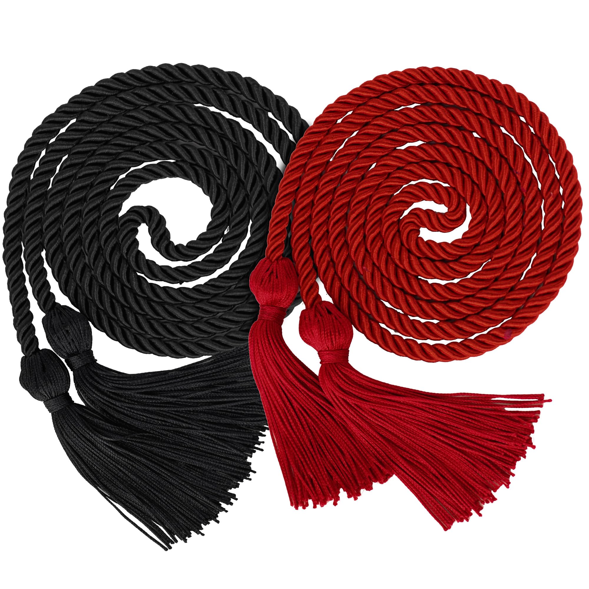 GraduationMall Double Graduation Honor Cords Black &amp; Red 68"