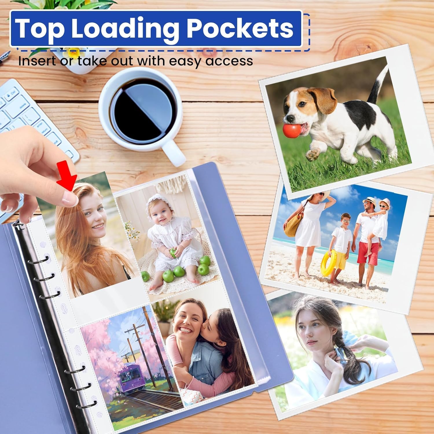 100 Pack Tasche A4 Foto Maniche,Raccoglitore Carte,4 Scomparti,Porta Cartoline A4,Buste Trasparenti Cartoline Inserimento,per La Protezione di Foto,Documenti,Cartoline(10,8 x 15,2 cm)