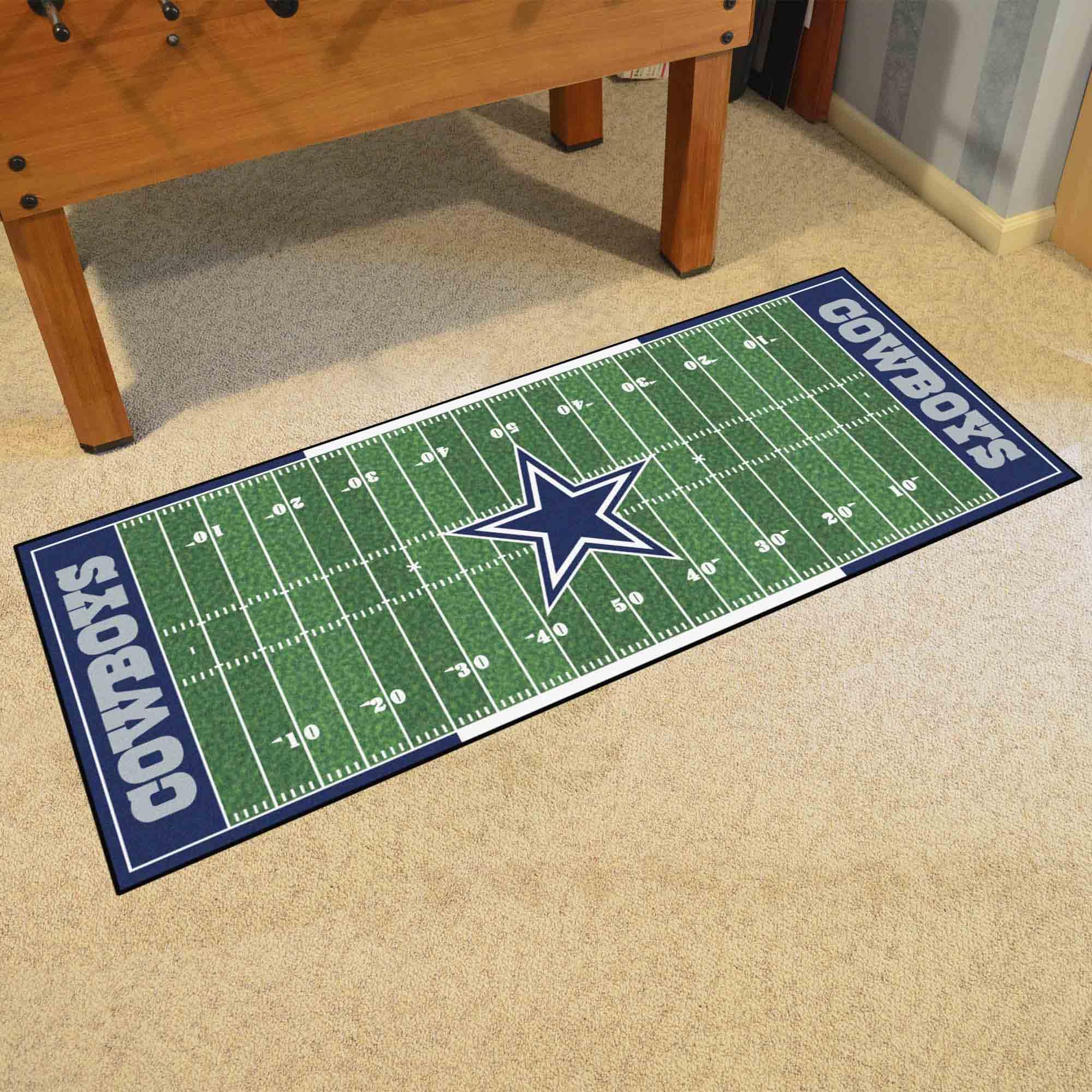FANMATS NFL Dallas Cowboys Nylon Face Football Field Runner