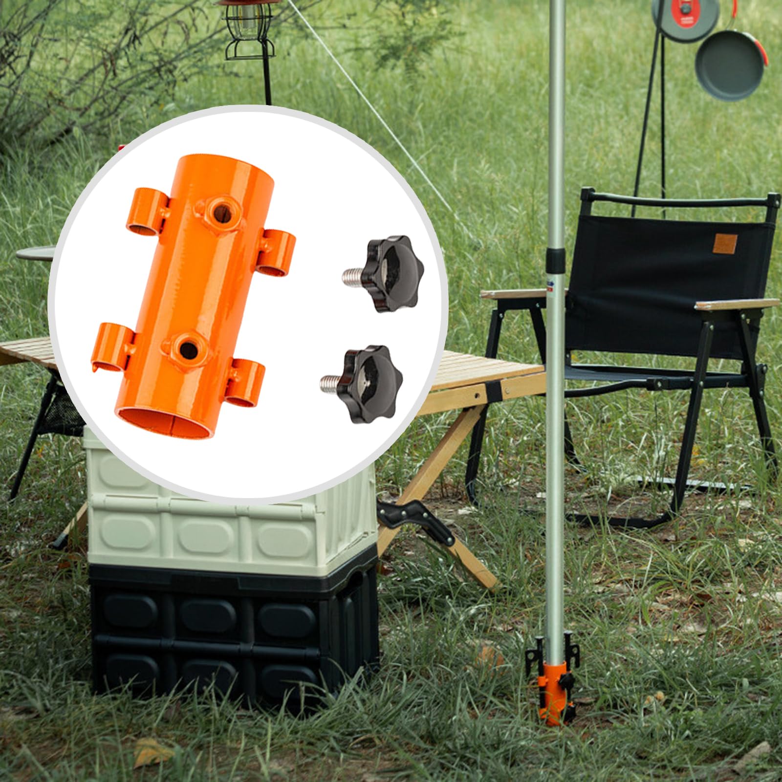 Supporto Per Asta Da Tenda Da Campeggio Portatile - Materiale In Ferro Facile Installazione 94216460