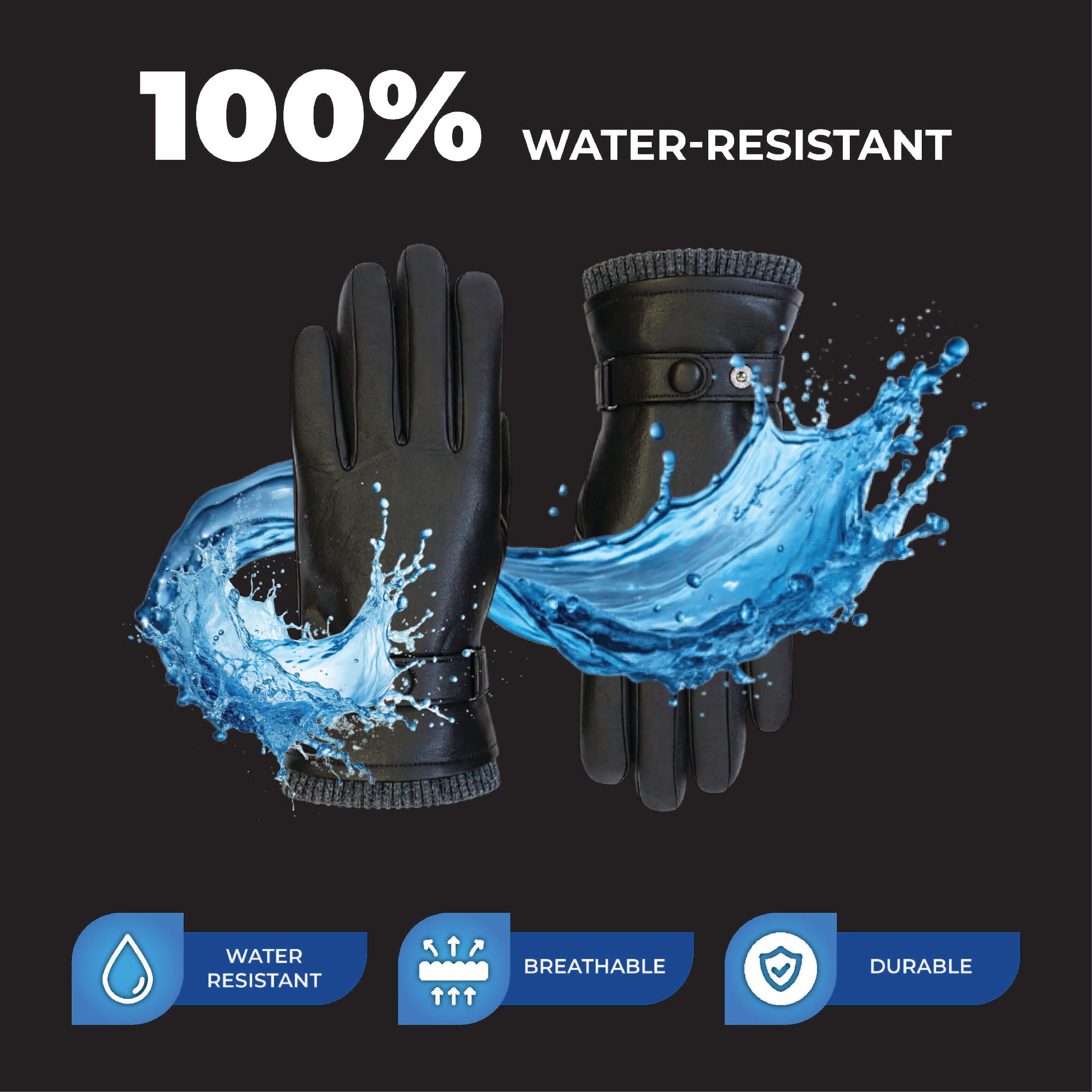 Infinity Leather Guantes de Conducción de Cuero Italiano Hombre: Cuero Suave de Primera Calidad, Forro de Lana Cálido, Compatibles con Pantallas Táctiles