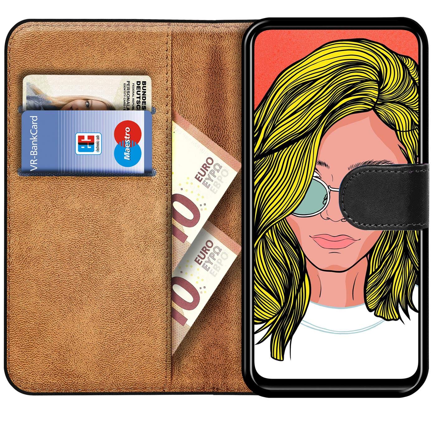 Verco custodia per Huawei P Smart Z, Case per P Smart Z Cover PU Pelle Portafoglio Protettiva, Nero