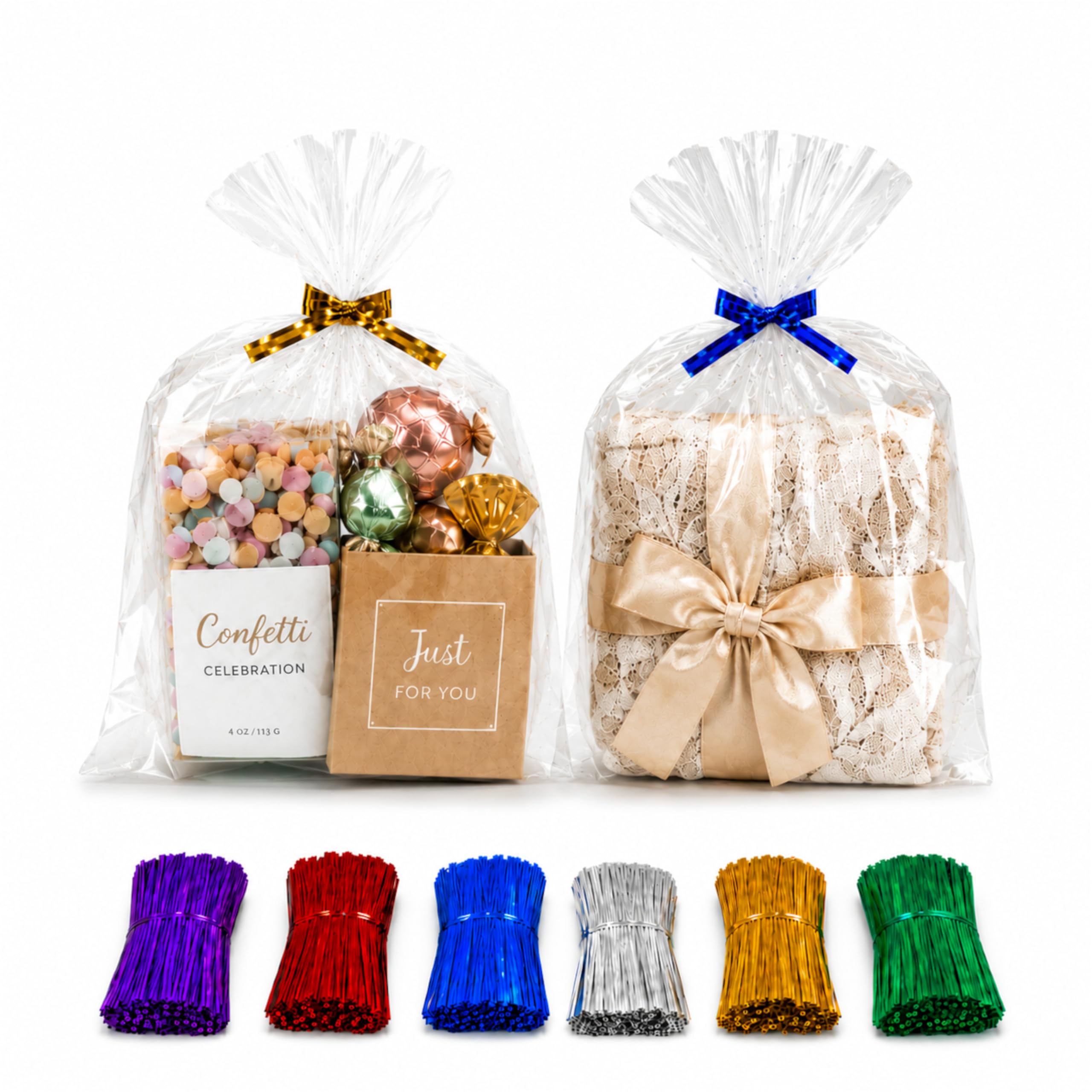 6x9 Cellophane Treat Bags with Ties 200 Clear Goodie Cookie Bags — Amazon image 20