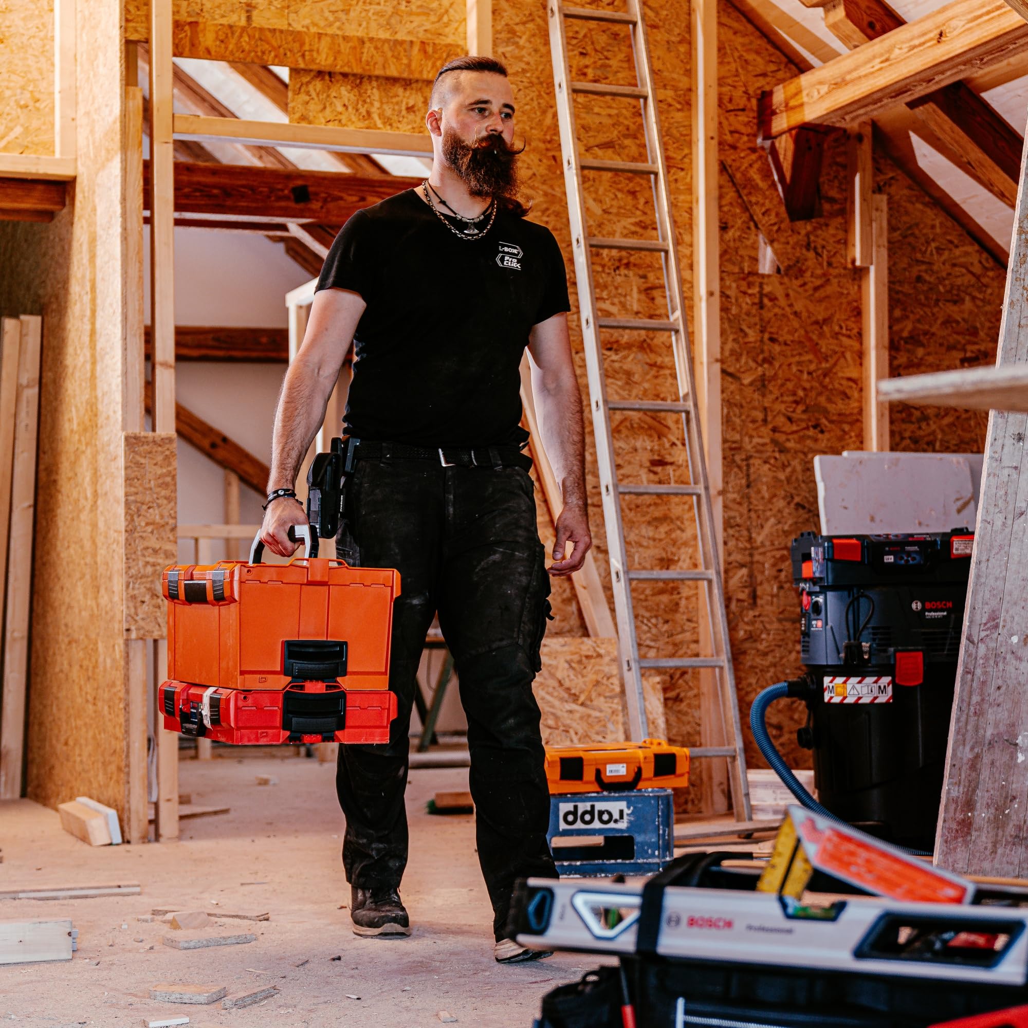 Werkzeugkoffer leer | 2x Bosch Sortimo L-BOXX Größe 3 grau | Werkzeugkiste Kunststoff Gross