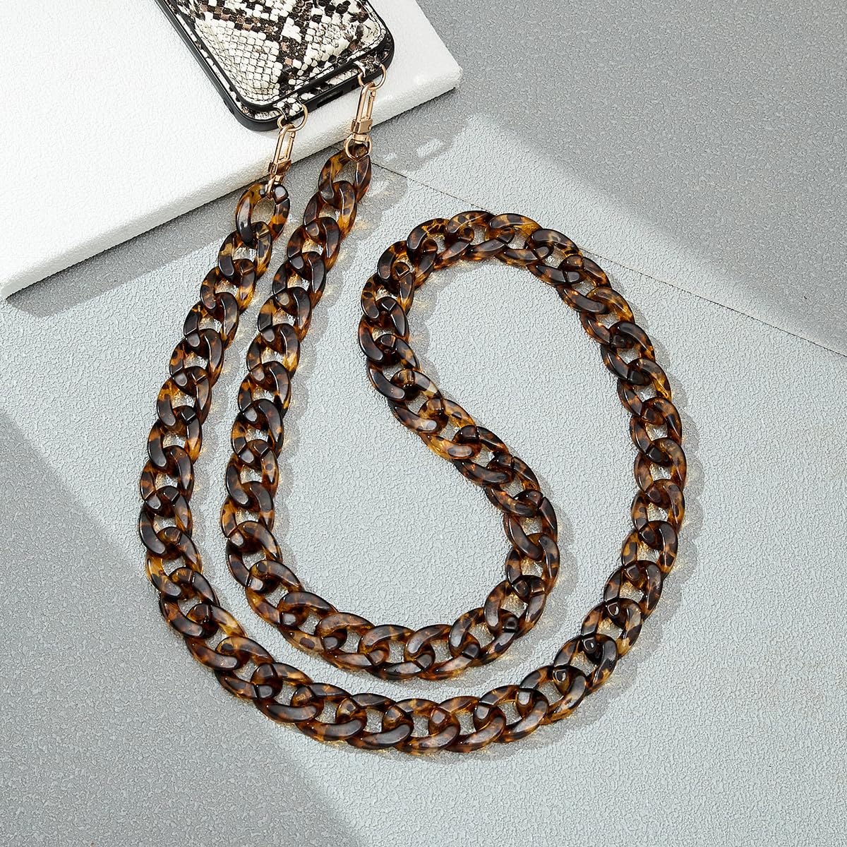 Chaîne De Téléphone Portable Rétro En Acrylique - 110 Cm, Style Géométrique Vintage - Portée En Collier, Bandoulière Ou Bracelet