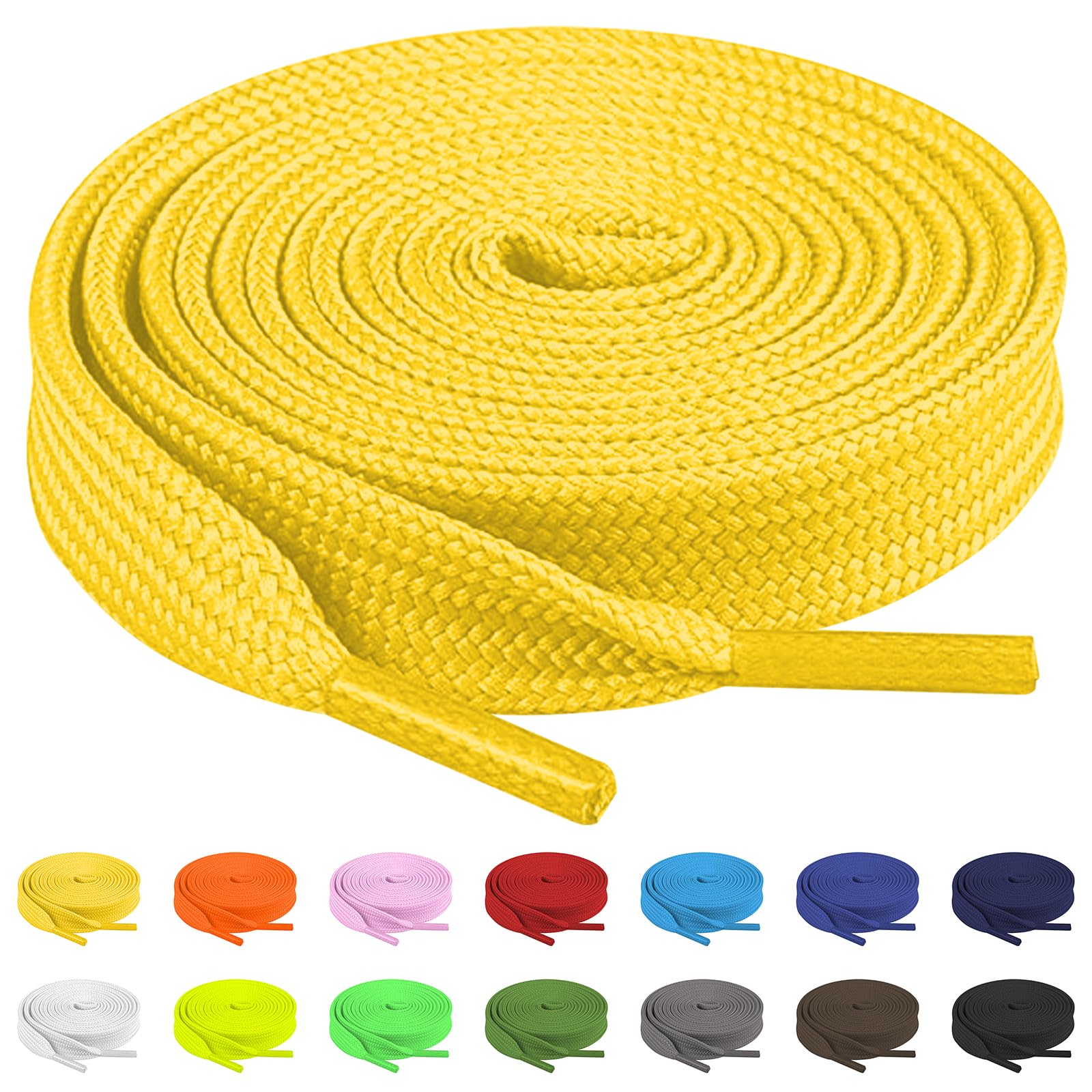 TBOC Cordones Planos para Calzado Zapatos Deportivas Zapatillas Botas Cordón Patines Fútbol Deportes [Ancho 8 mm] Compatibles con Converse Nike Adidas Panama Jack Vans — view 15