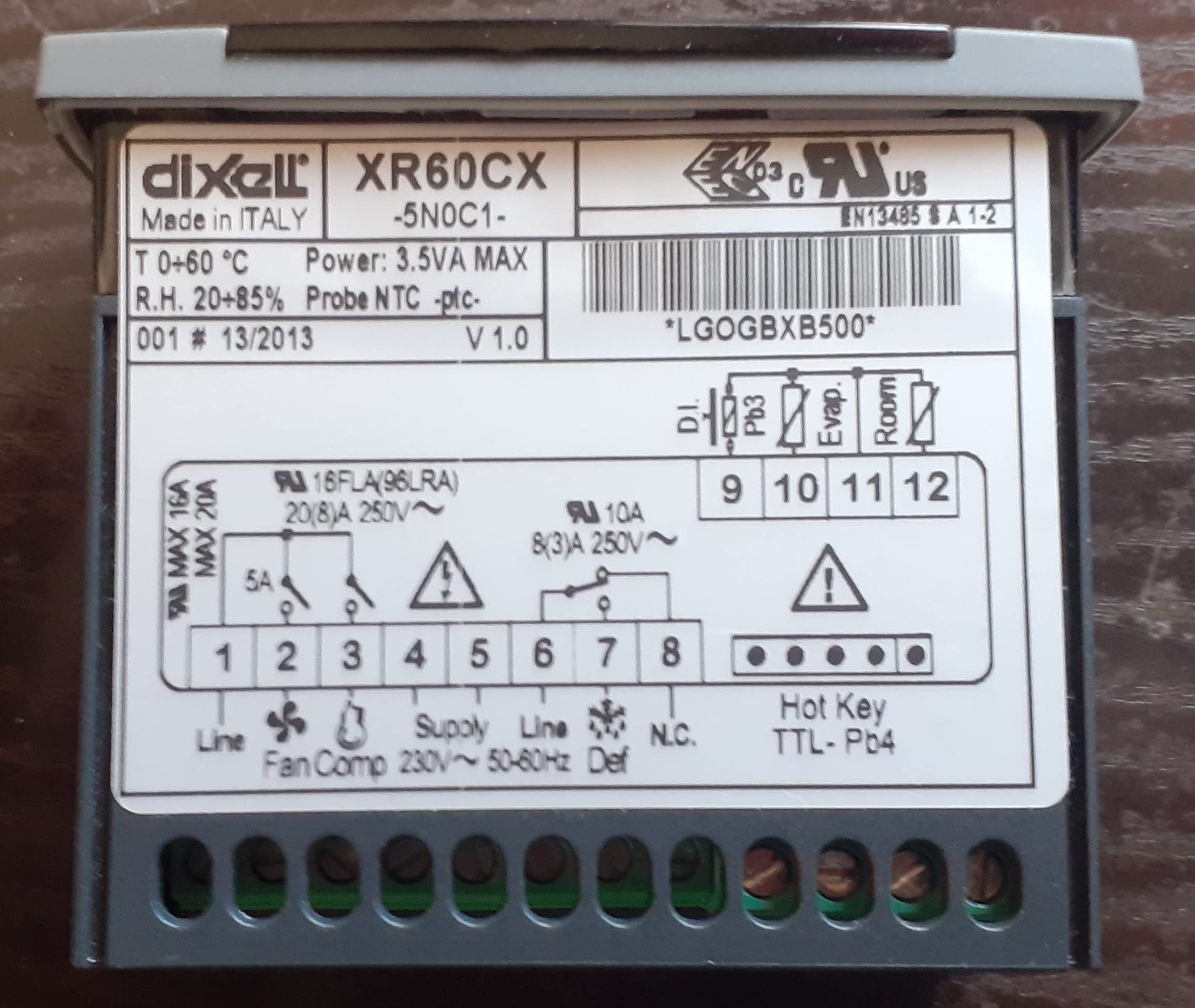 DIXELL XR60CX -5N0C1 - Regulador electrónico para Cookmax