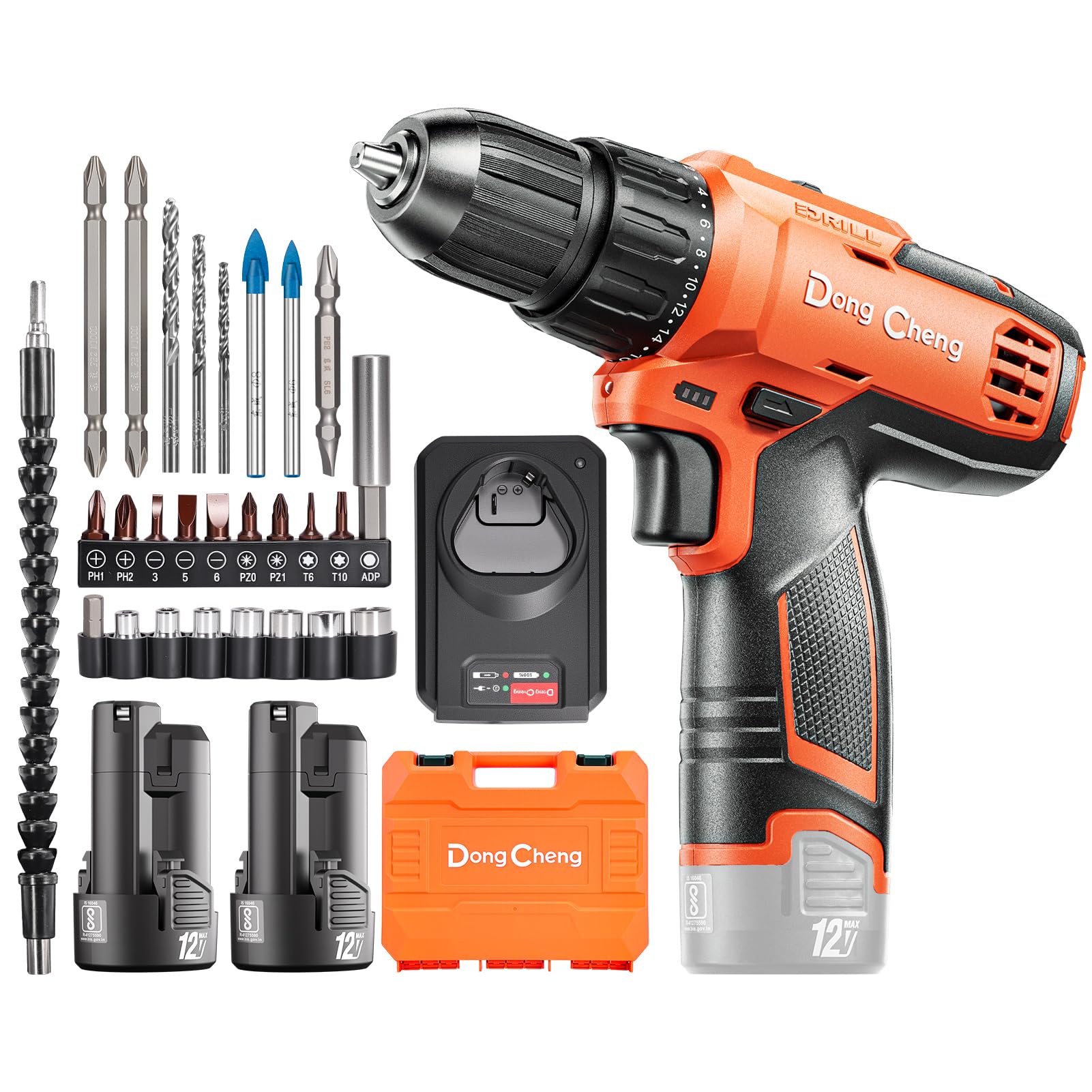 Dong Cheng 12V Cordless Drill (Two Batteries)-image-21
