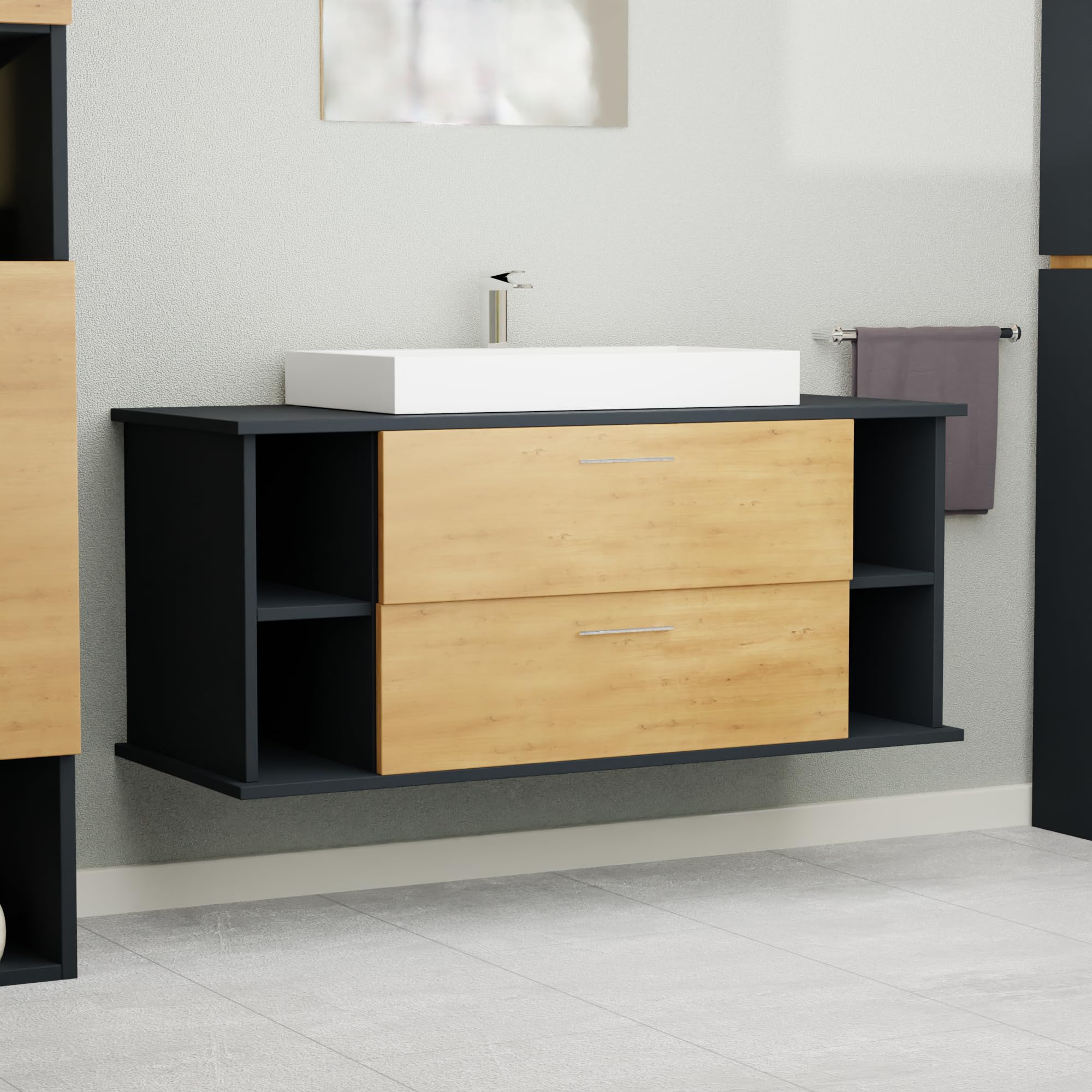 Vanity Trucco In Legno Moderno Con Cassetti A Chiusura Morbida E Design S 5045384