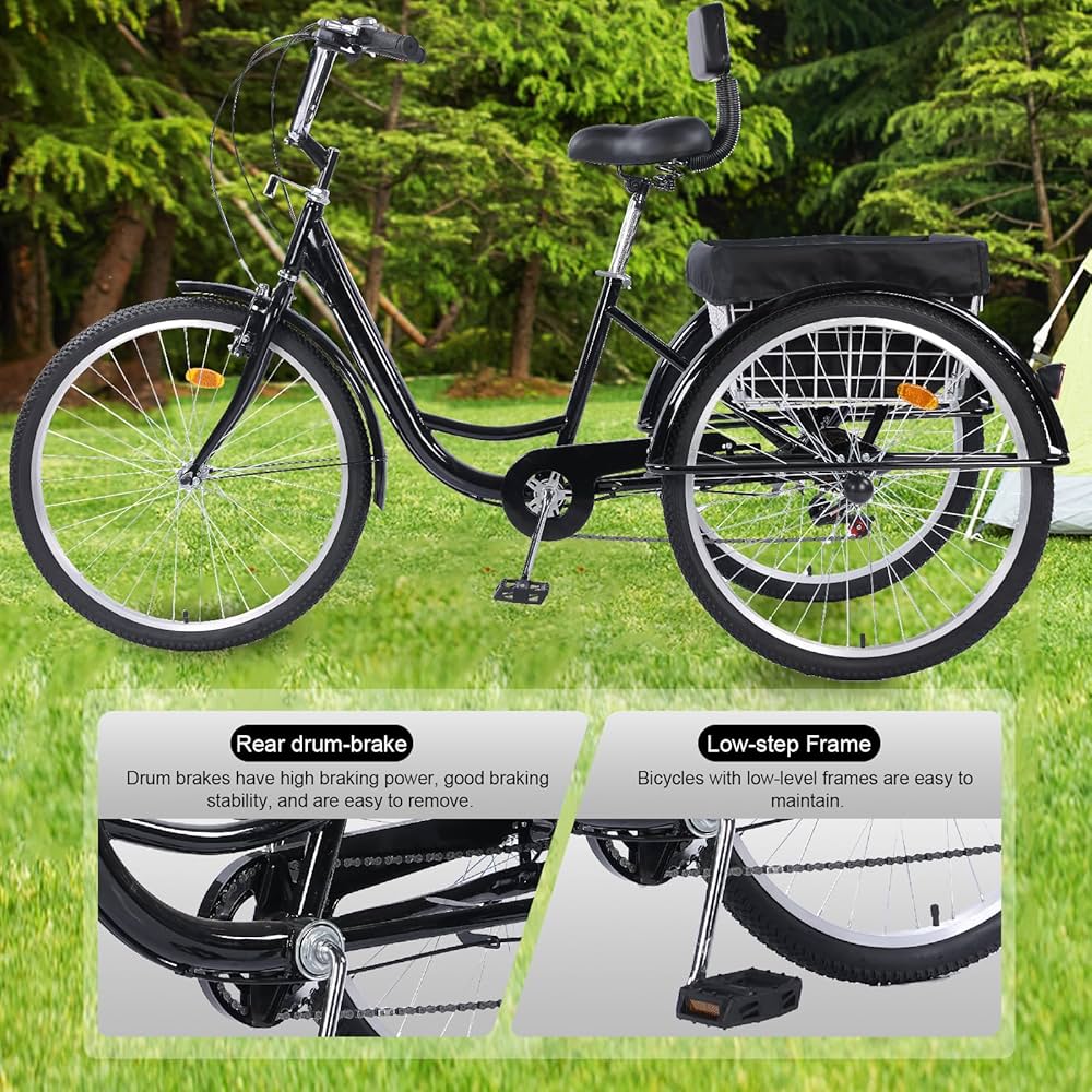 Amazon.com : XYJBHB Adult Tricycle Bike 7 Speed, 24/26 Inch