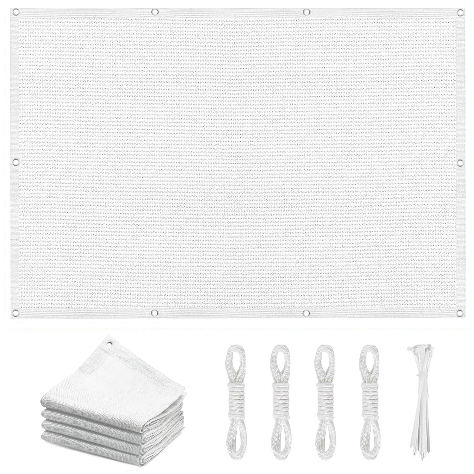 Filet d'ombrage terrasse respirant blanc 6x9 anti-UV pour rafraîchir un grand patio