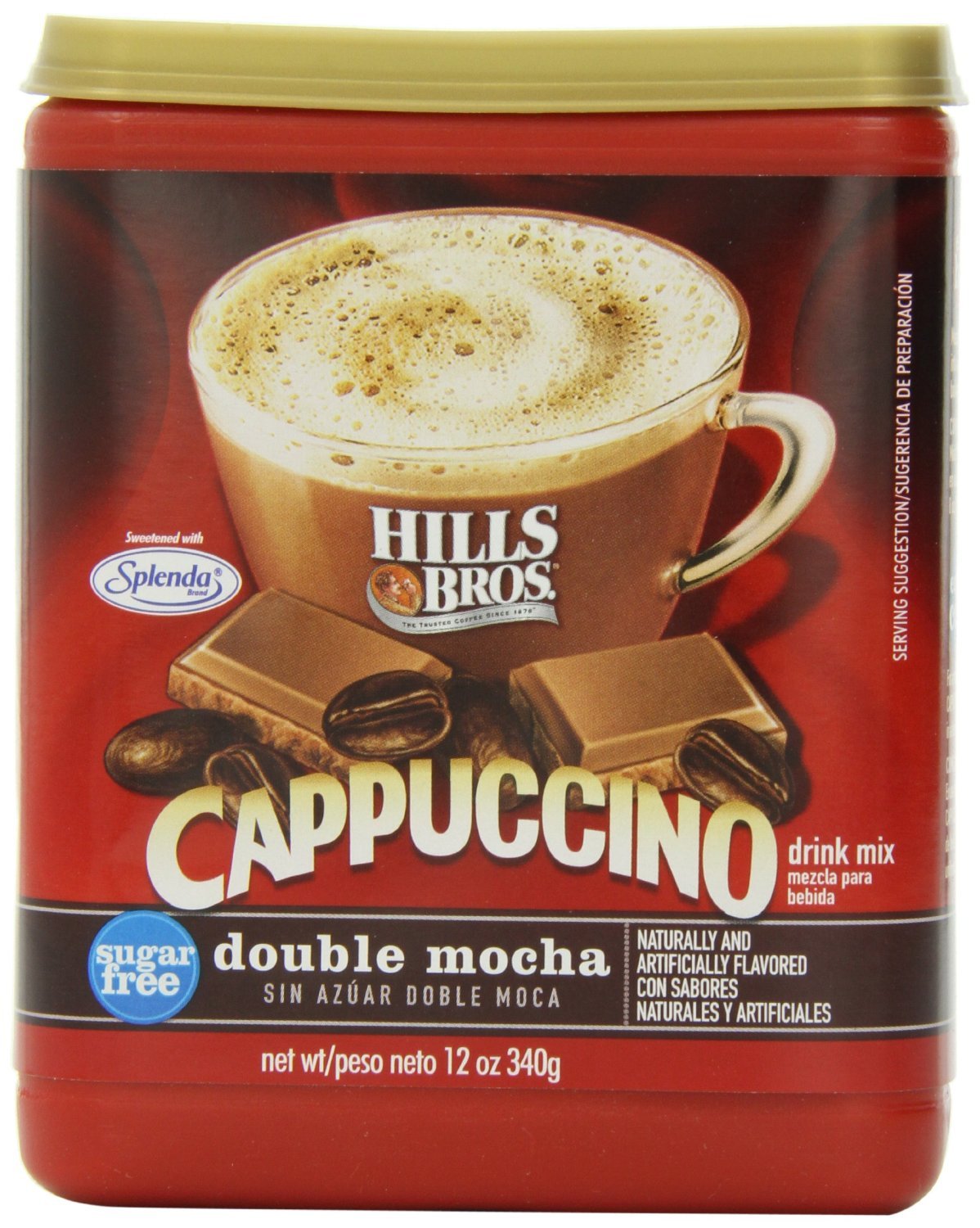 Hills Bros Cappuccino Sugar-Free Double Mocha 12 Ounce (Pack of 2)