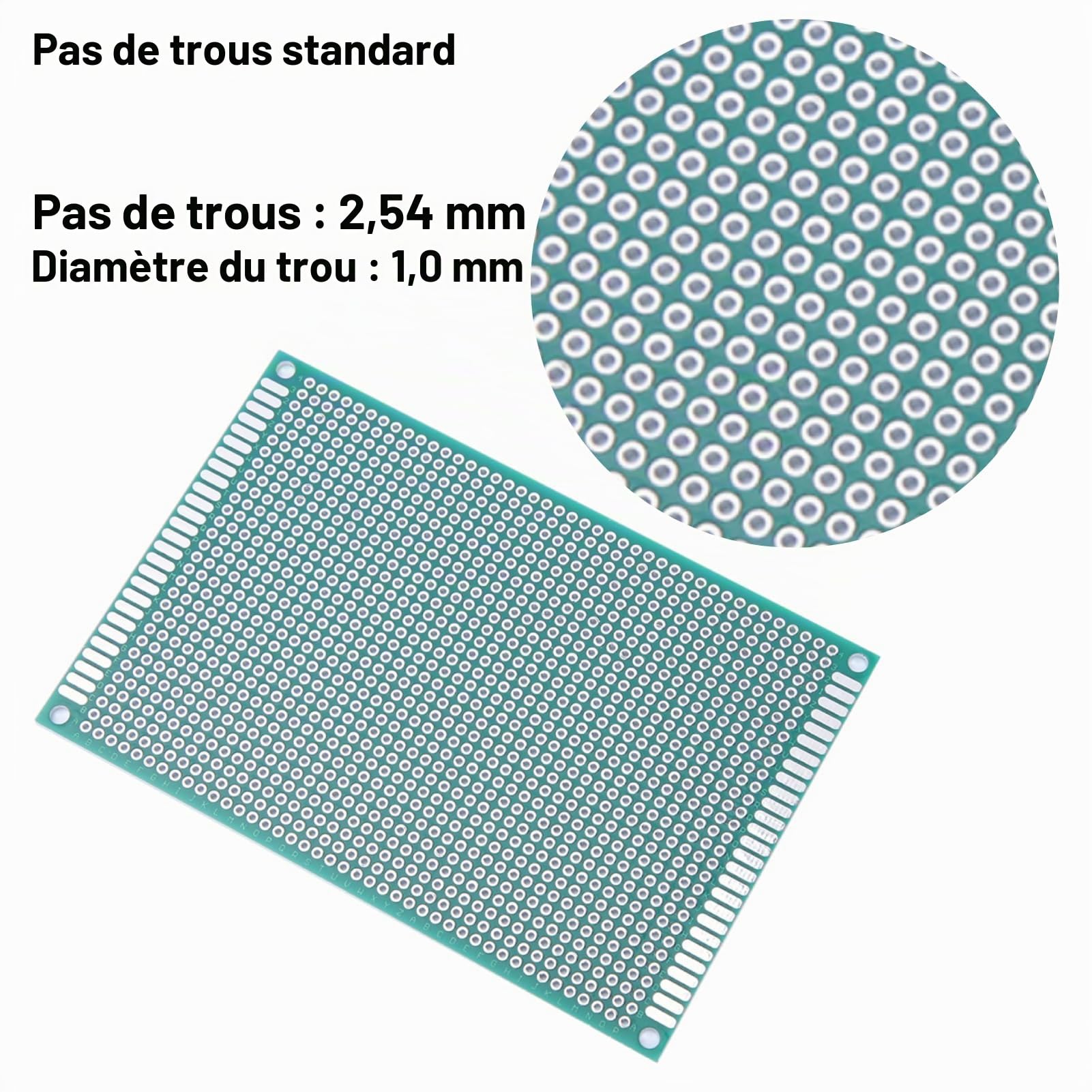 10 Pièces Double Face Prototyp Platine 8X12cm Prototype PCB Platine de Prototypage Étamé Circuit Imprimé pour l'expérimentation Électrique