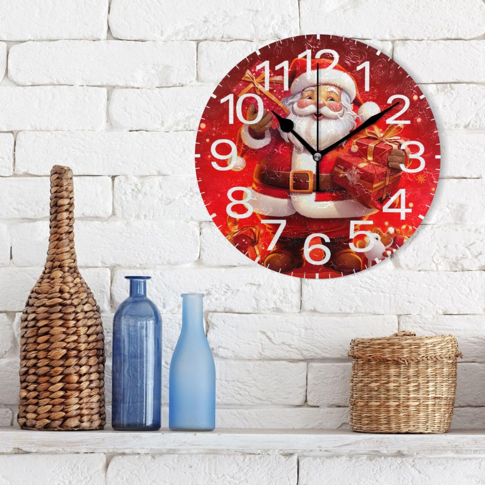Amazon.com: xigua Christmas Santa Claus Wall Clock, Silent Non