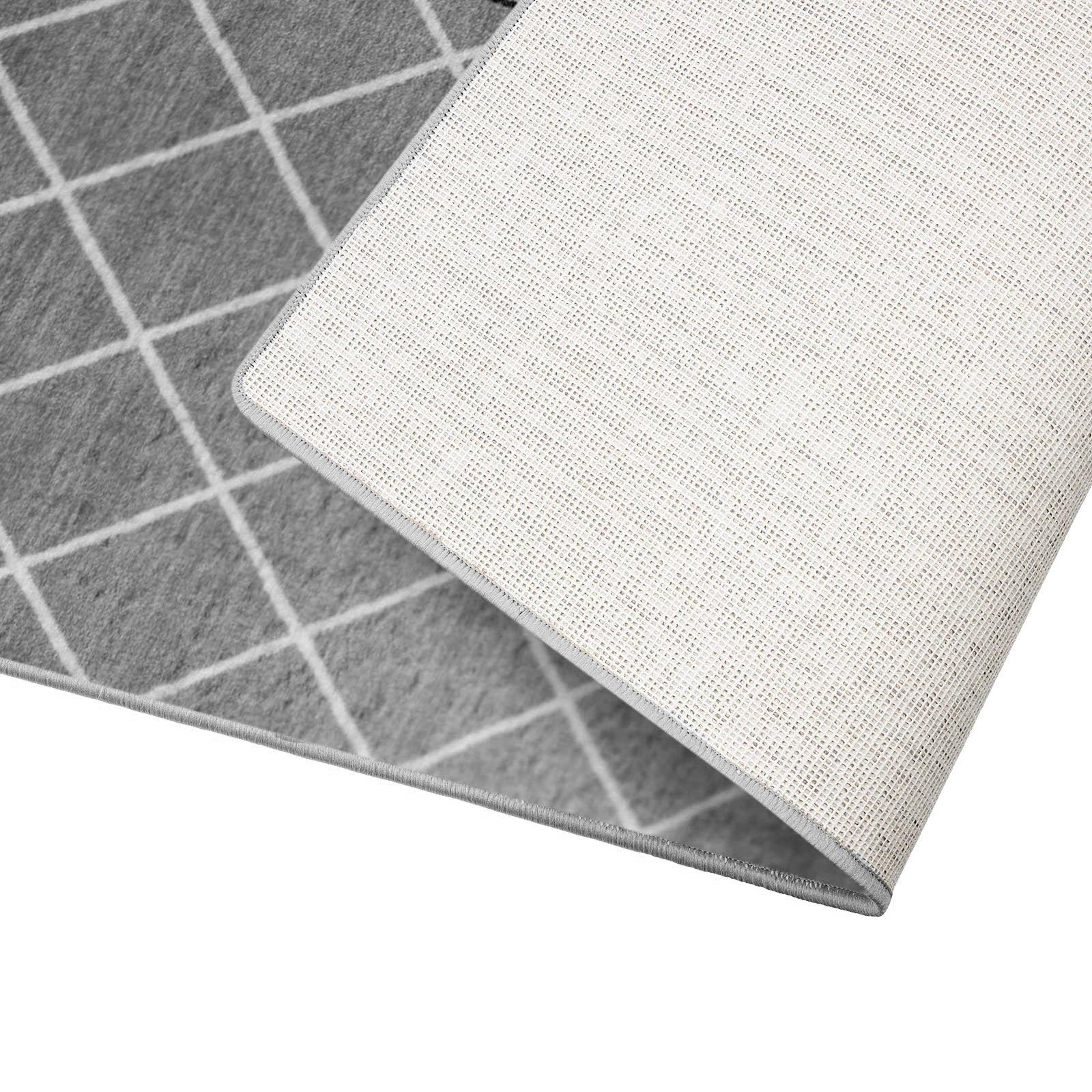 casa pura Passatoia con motivo - Tappeto su misura per cucina, corridoio e soggiorno - Cosenza Grigio (80 x 350 cm)