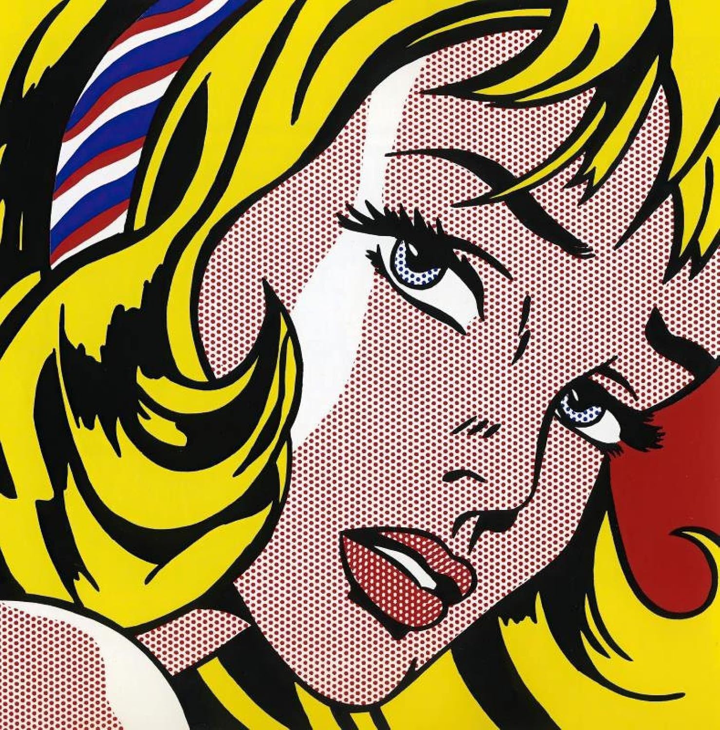 Waeta Rnvzx Roy Lichtenstein Pop Art Poster Prints Girl with Hair Ribbon Wall Art 50x50cm