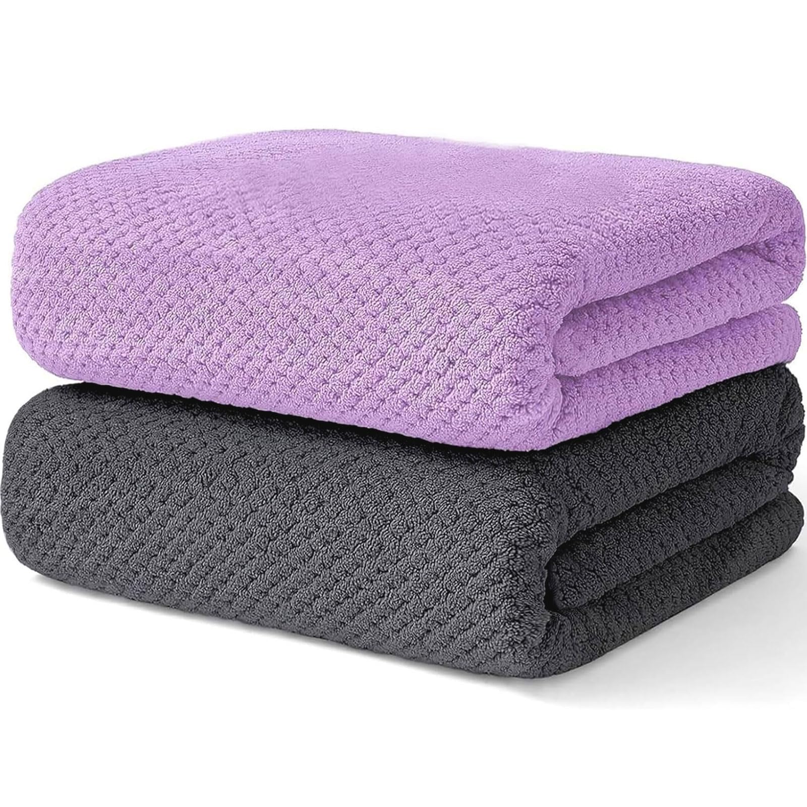 Wuwahold 2 Pack Bath Towel Set, Waffle Bath Towel Set, Super Soft Highly Absorbent, Sturdy Quick Drying Towels for Bathroom, Gym, SPA, Yoga (2 Piece