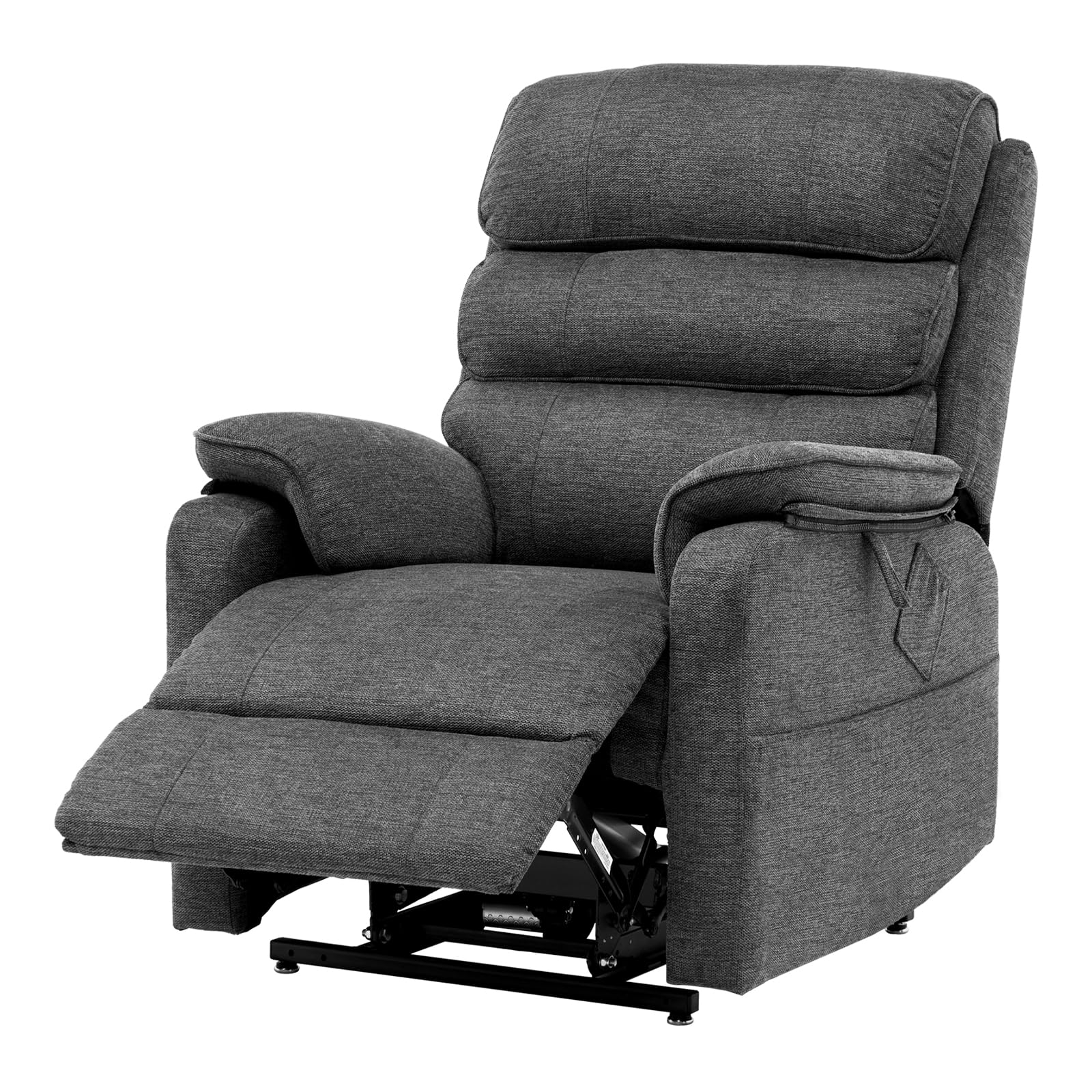 VEVOR Fauteuil inclinable électrique, fauteuil releveur avec chaleur et massage pour personnes âgées, fauteuil relax à double moteur avec 2 cordes anti-chute, réglage de position infini, gris foncé, M
