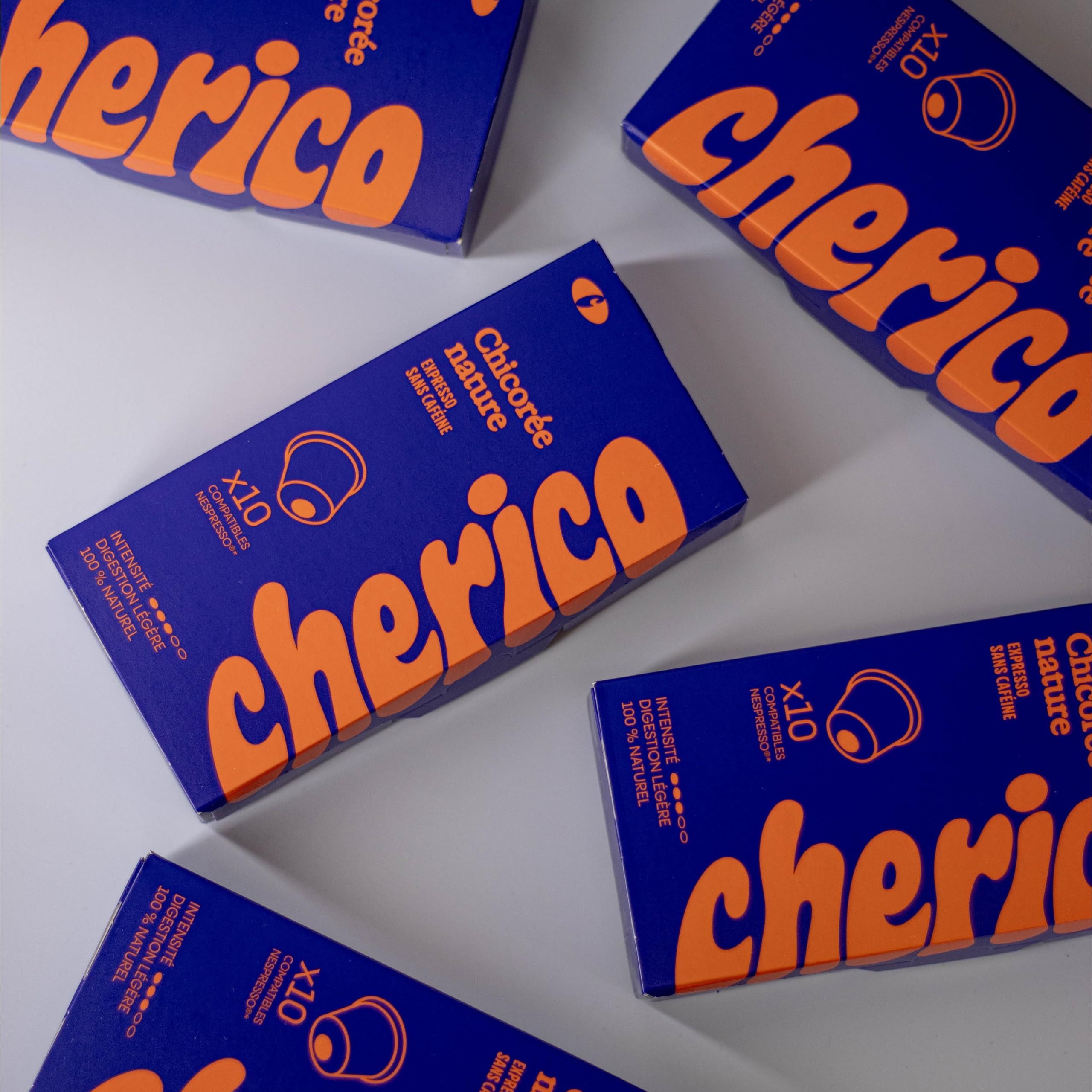 CHERICO 50 Capsules Chicorée Nature – Compatibles Nespr*sso | Alternative au Café Sans Caféine, Riche en fibres, Origine végétale, Notes toastées et noisette, Fabriqué en France