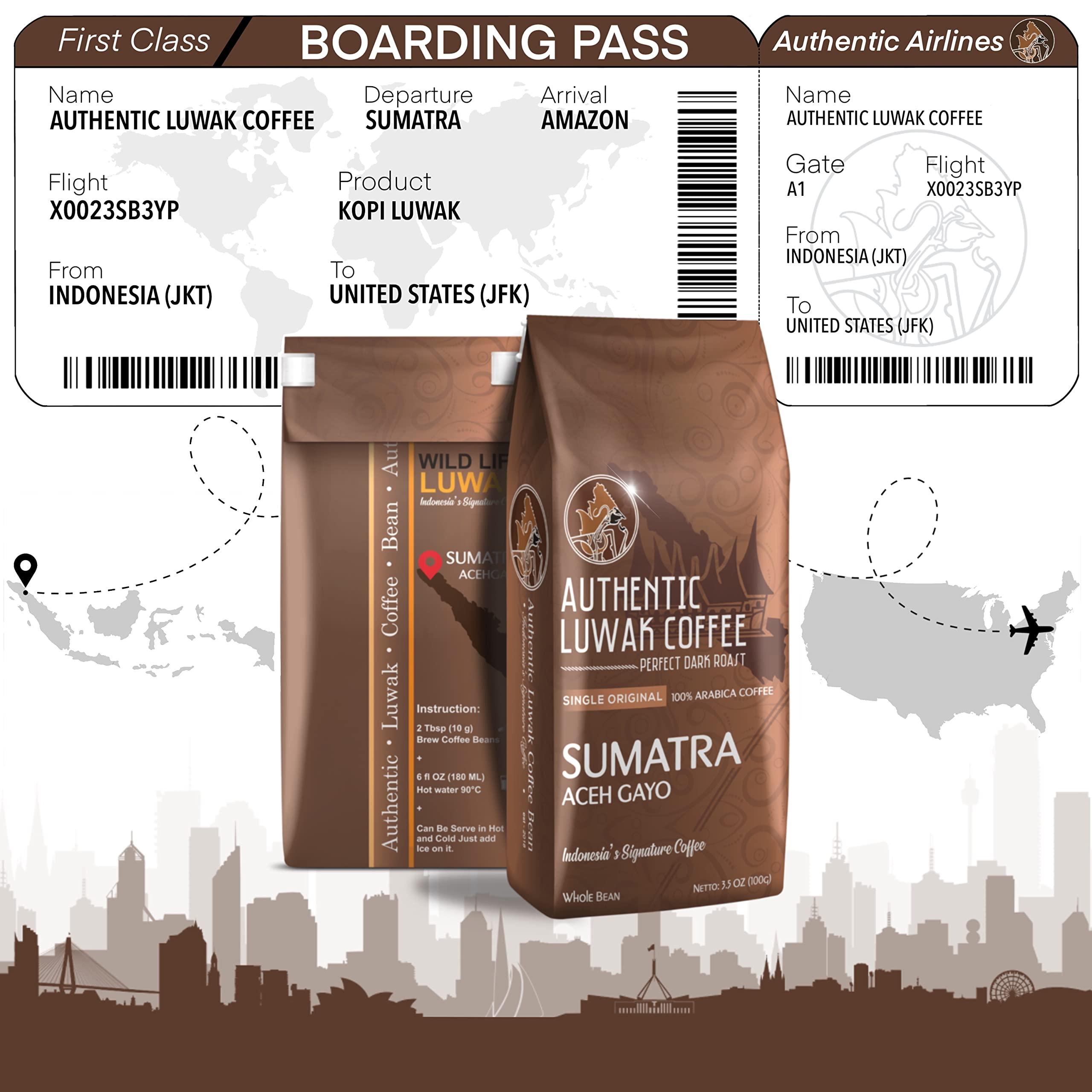 Buy Authentic Luwak Coffee, Indonesia's Kopi Luwak Signature Coffee, Roast in a Perfect Heat