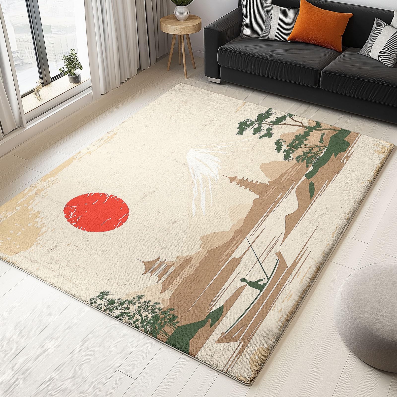 Tradital HandDnDesign Teppich, rutschfest, waschbar, 60 x 110 cm, leicht, für Flur, Eingangsbereich, Wohnzimmer und stark frequentierte Bereiche, Rot