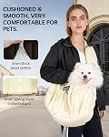Porte-Sangle pour petit porte-Chiens avec poche et porte-Bouches réglables sans mains, porte-Selle pour petit chien pour l'extérieur, porte porte-Epaules Cat & Dog 7-13 lbs, (jaune clair)