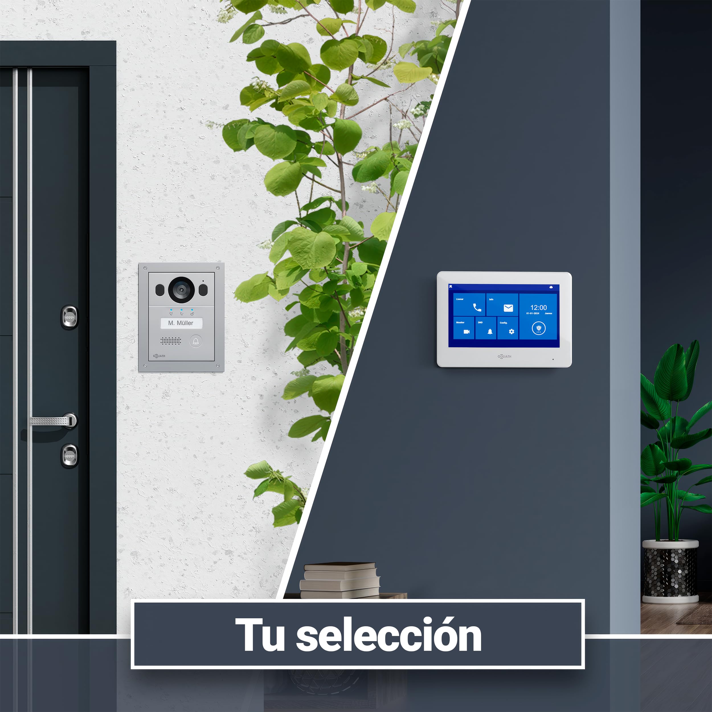 Goliath® Videoportero [Monitor 7"] Portero Automatico con Camara - Videoportero 2 Hilos - Telefonillo con Camara - Video Portero - Resistente al Clima y vandalismo - Empotrada
