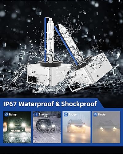 Vista 6 de Sinoparcel Bombilla HID de xenón D1S/D1R para faros delanteros – 8000 K 35 W haz alto y bajo 66144 66140 85140 85415, etc. Luces de repuesto