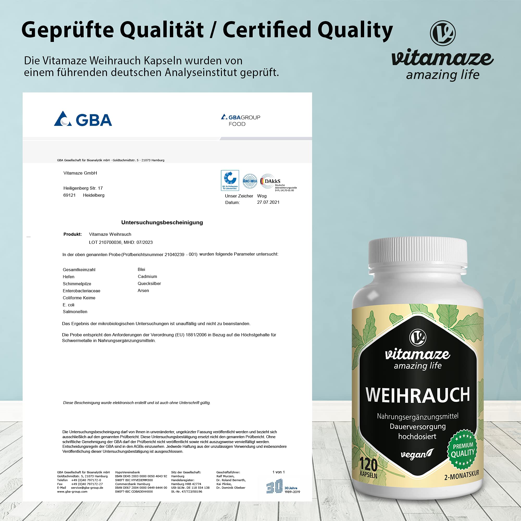 Vitamaze Kadzid?o Wysoka Dawka Wegan 900mg Ekstraktu, 85% Kwasu Bosweliowego, 100% Boswelia Serrata, 120 Kapsu?ek na 2 Miesi?ce, Bez Dodatk?w, Produkcja Niemcy